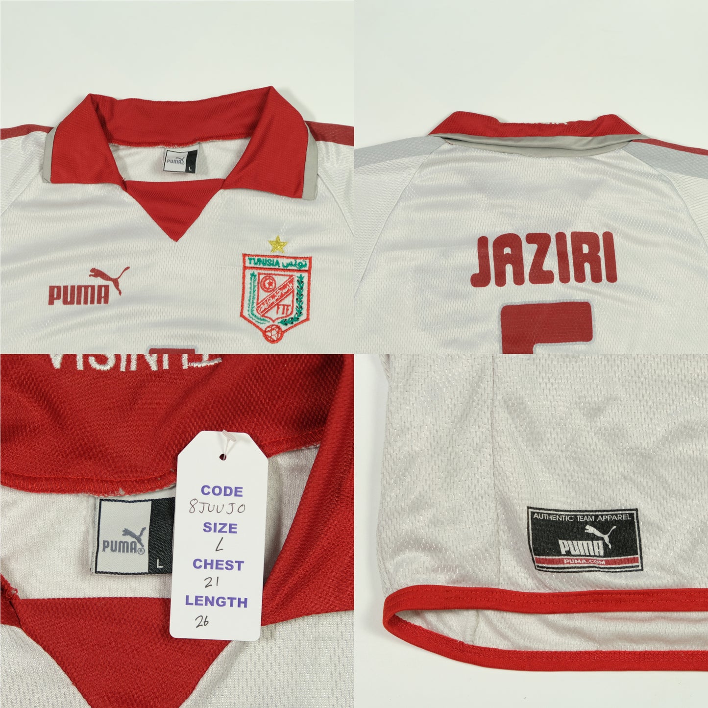 Tunisia Puma Jaziri Original Home Football Shirt 2004/2005 Large