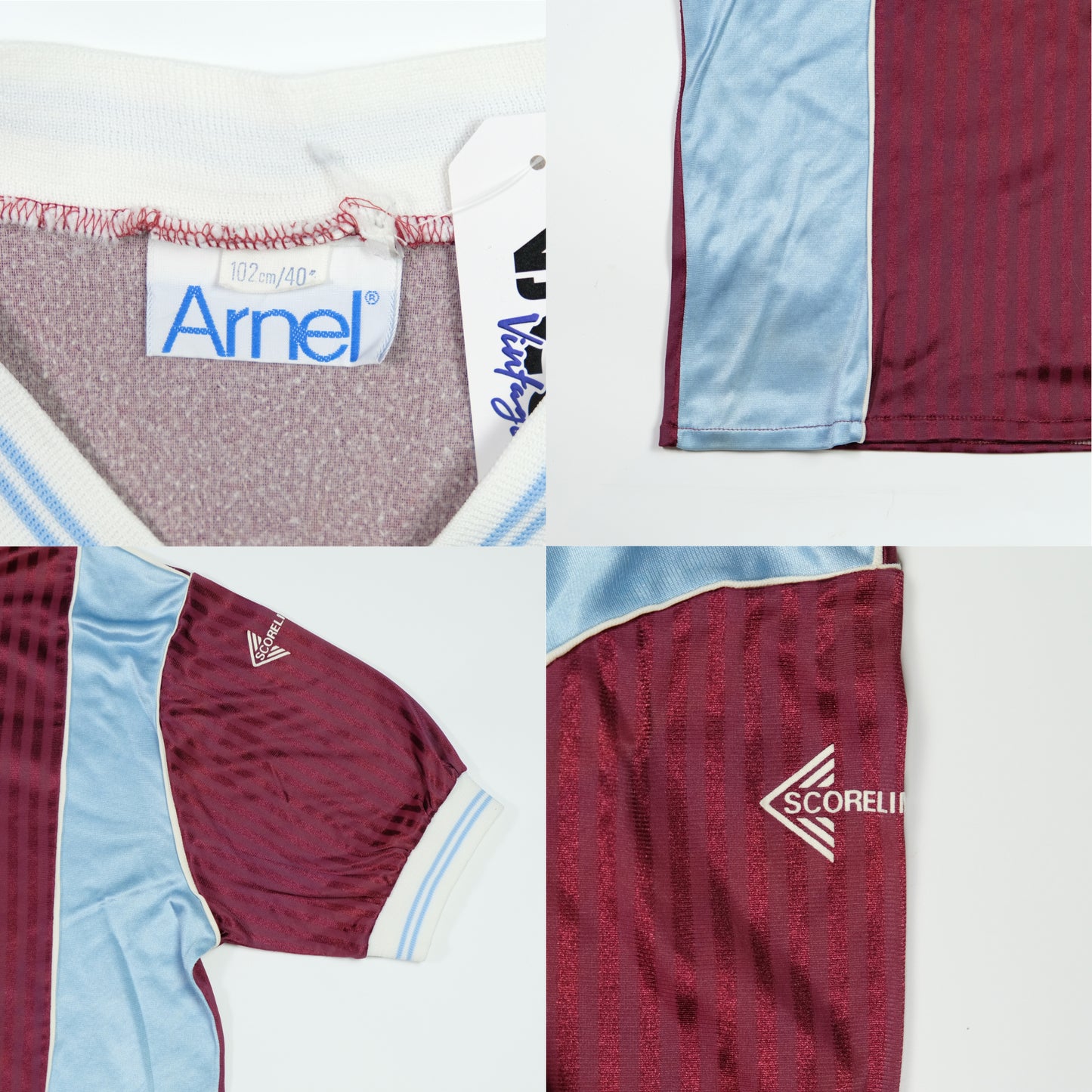 West Ham 1987/1989 Scoreline Original Home Football Shirt Large