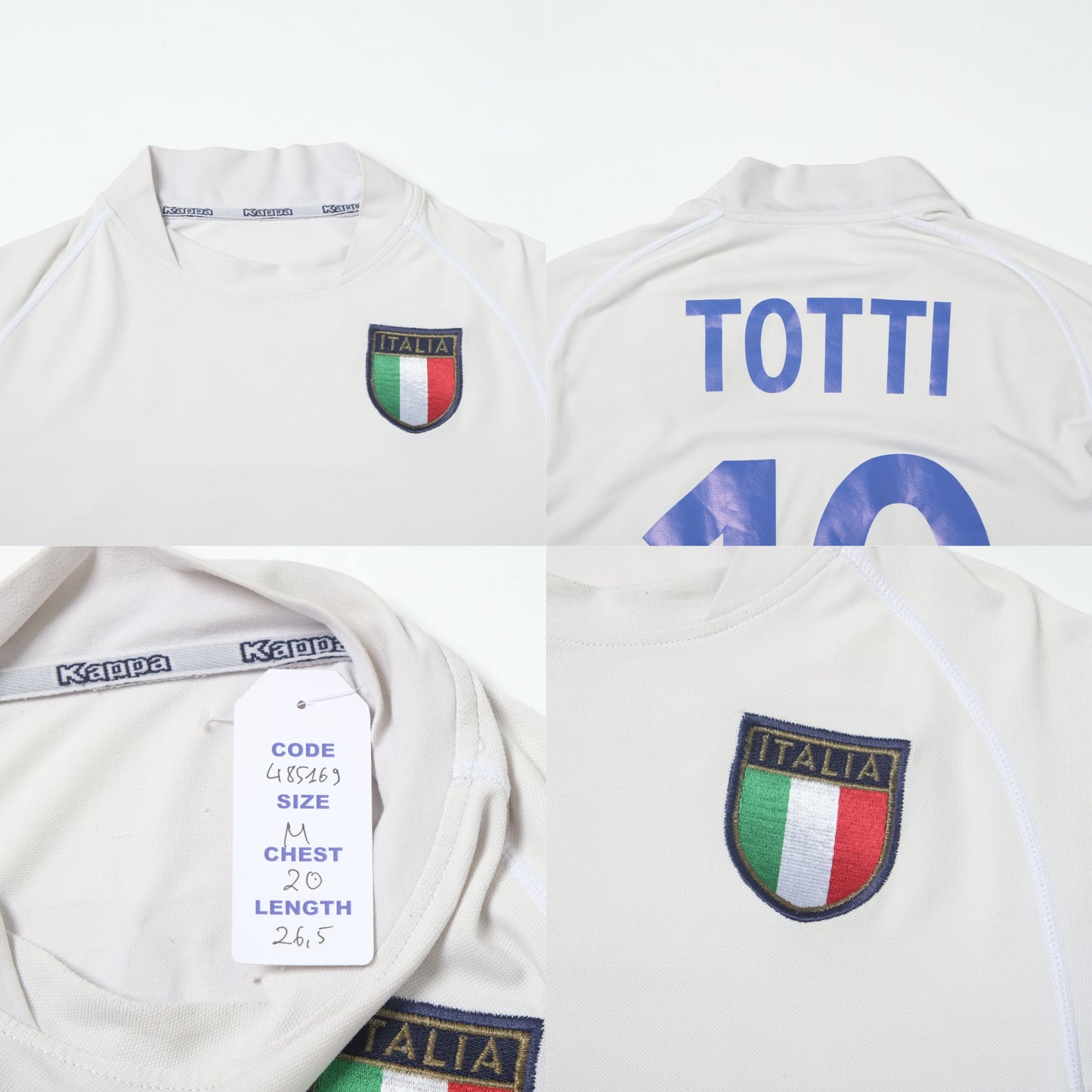 2002/04 Italy Away Shirt Kappa Totti (M)