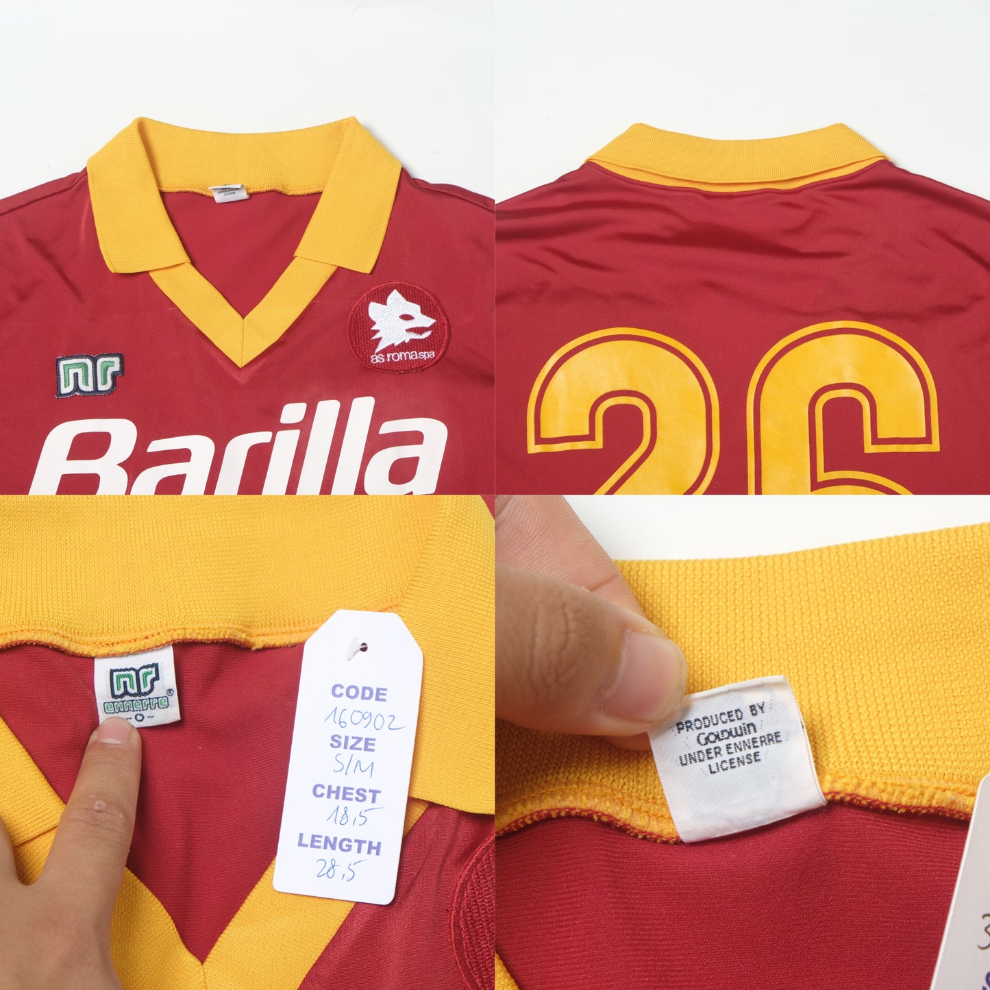 1987/88 Roma Home Shirt Ennerre Jaspo (S/M)