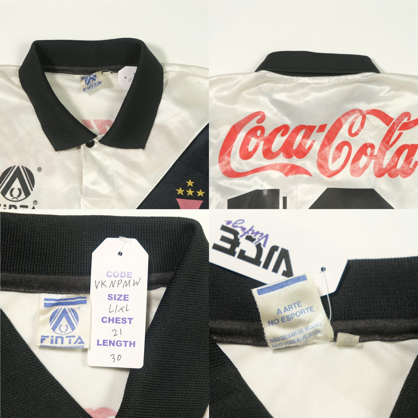 Vasco de Gama (Brazil) Finta 1993/1994 Home Shirt (L/XL)