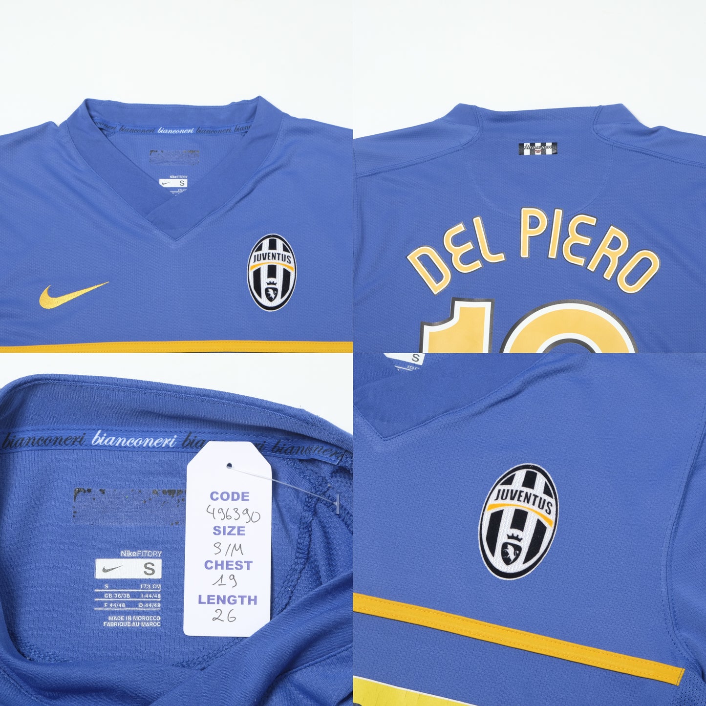 2007/08 Juventus Away Shirt Nike Del Piero (S/M)
