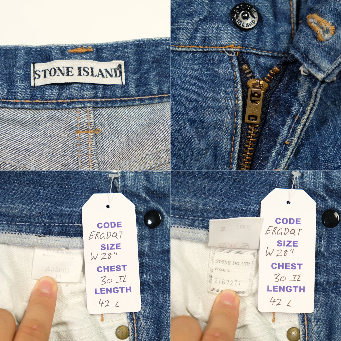 Stone Island Vintage AW 1994 Denim Jeans 28"