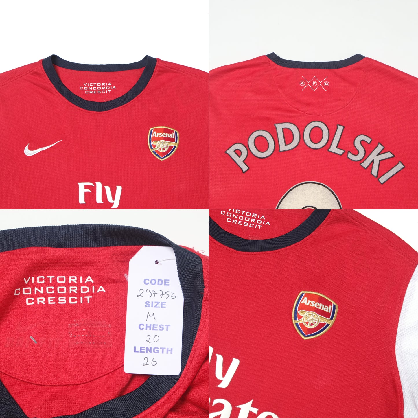 2012/14 Arsenal Home Shirt Nike Podolski (M)