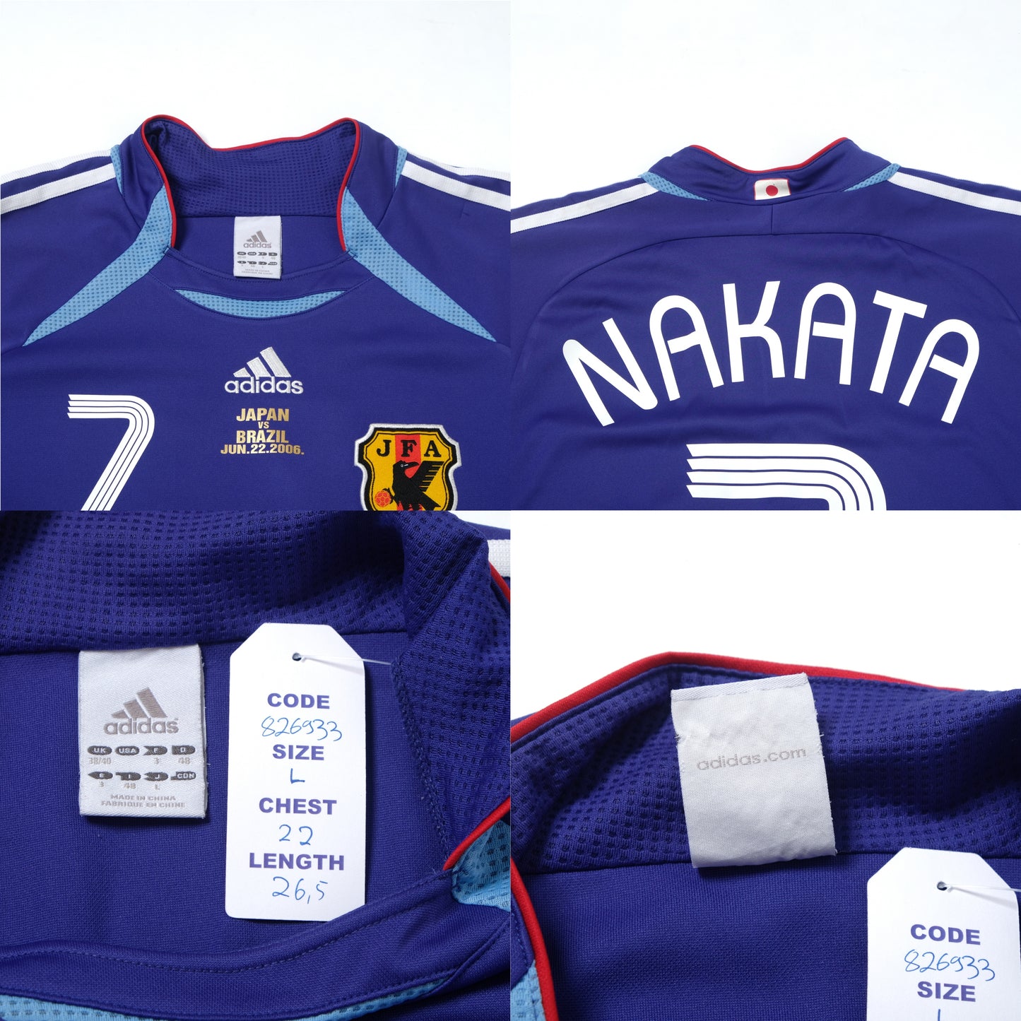 2006/07 Japan Home Shirt Adidas Nakata (L)