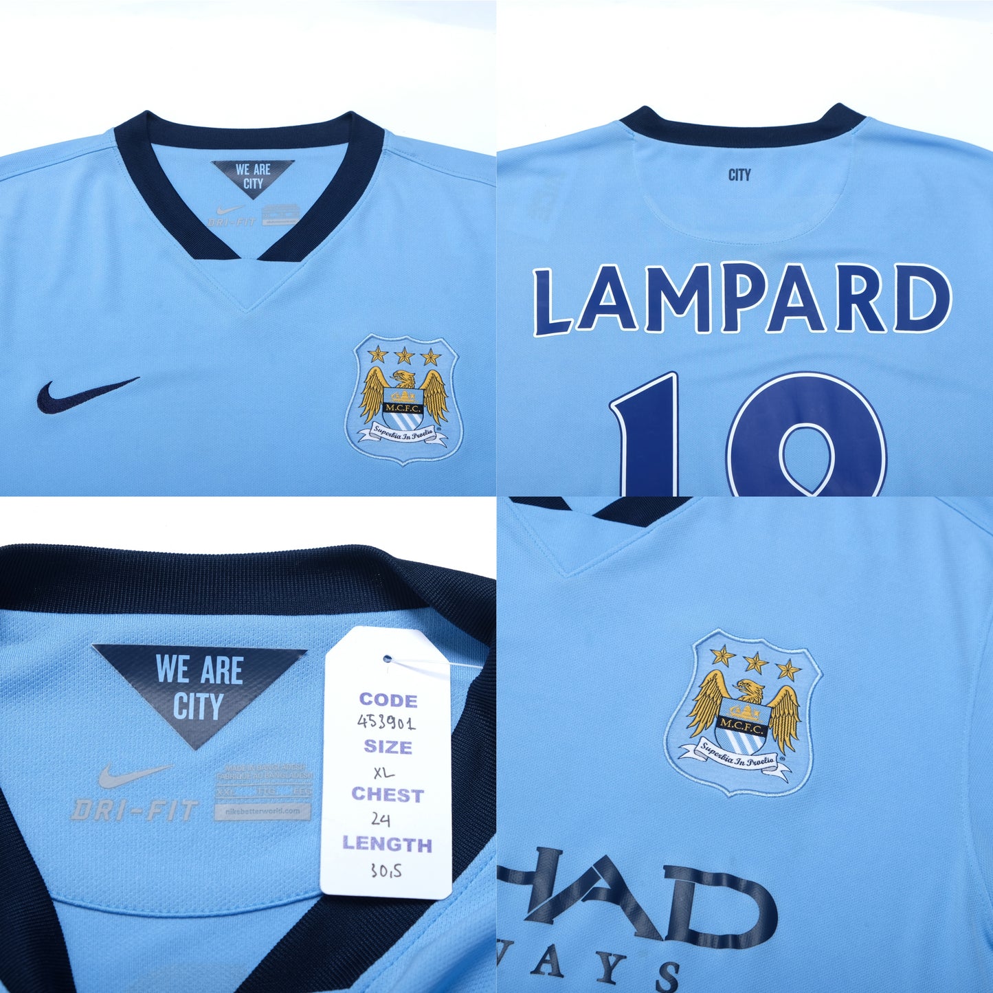 2014/15 Manchester City Home Shirt Nike Lampard (XL)