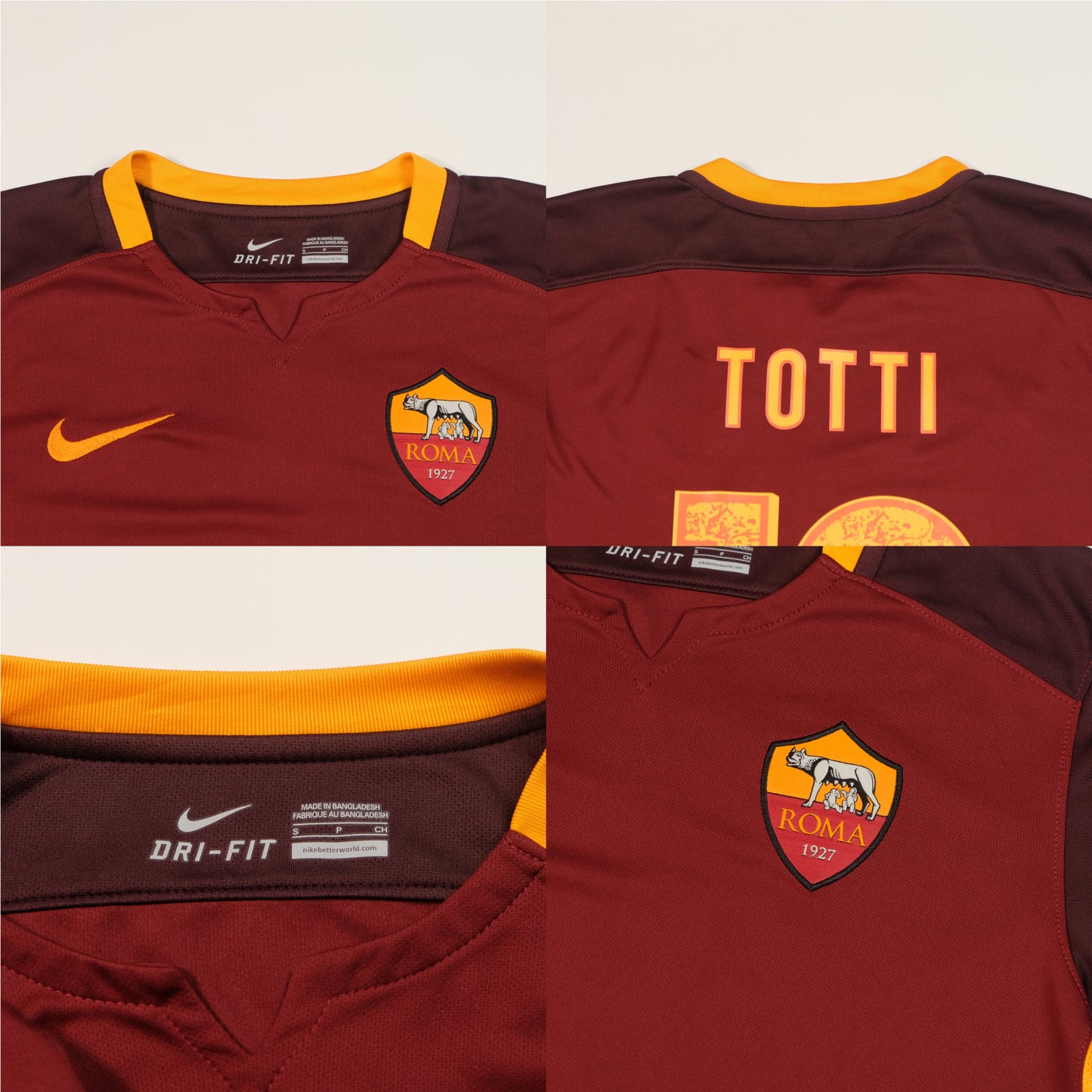 2015/16 Roma Home Shirt Totti Kappa (S)
