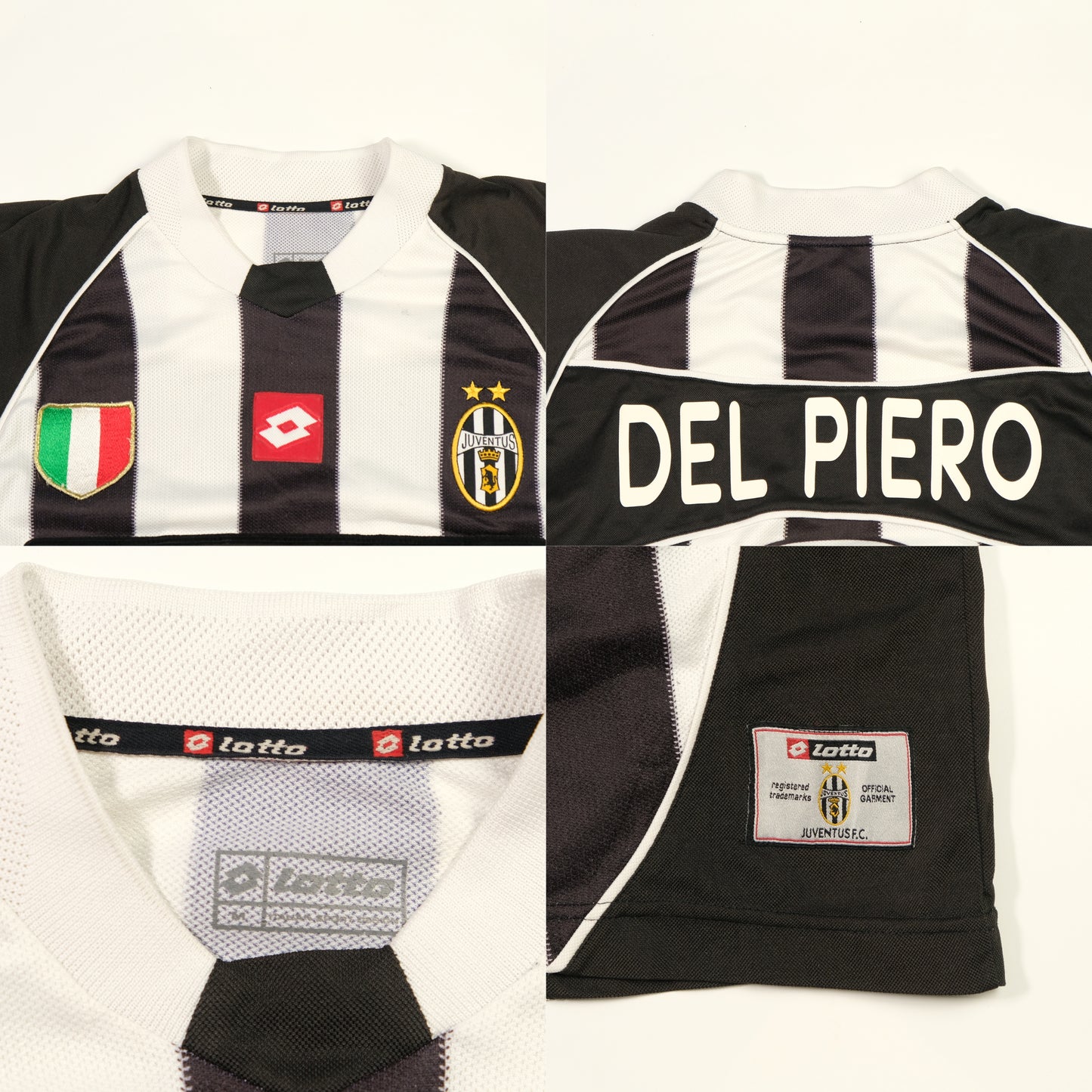 Juventus Fastweb Del Piero Original Lotto 2002/2003 Home Football Shirt Medium