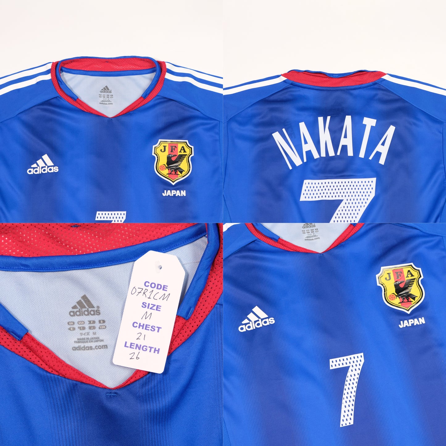 Japan Nakata 7 Adidas 2004/2006 Original Home Football Shirt Medium