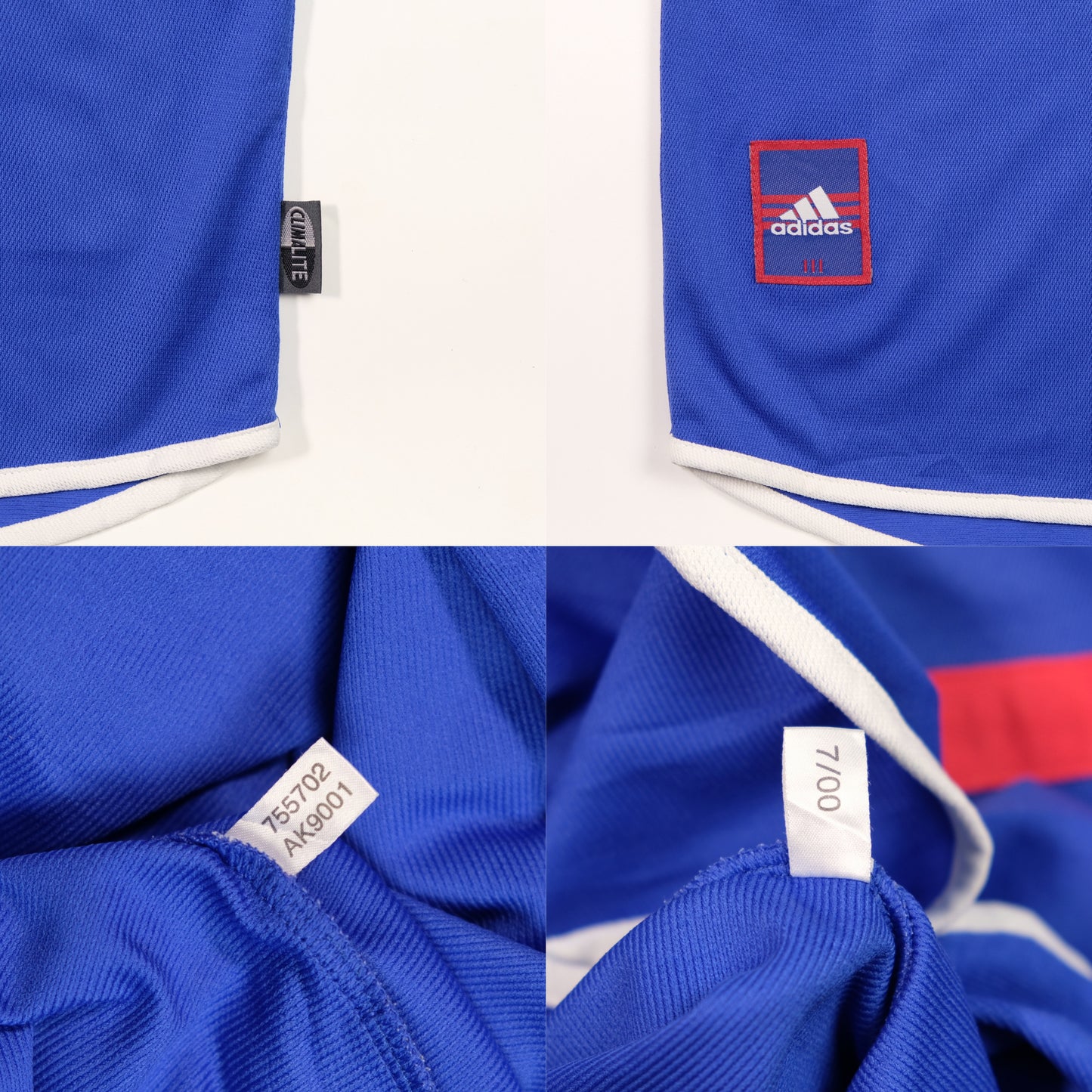 France Original Zidane 2000/2001 Adidas Home Football Shirt Large