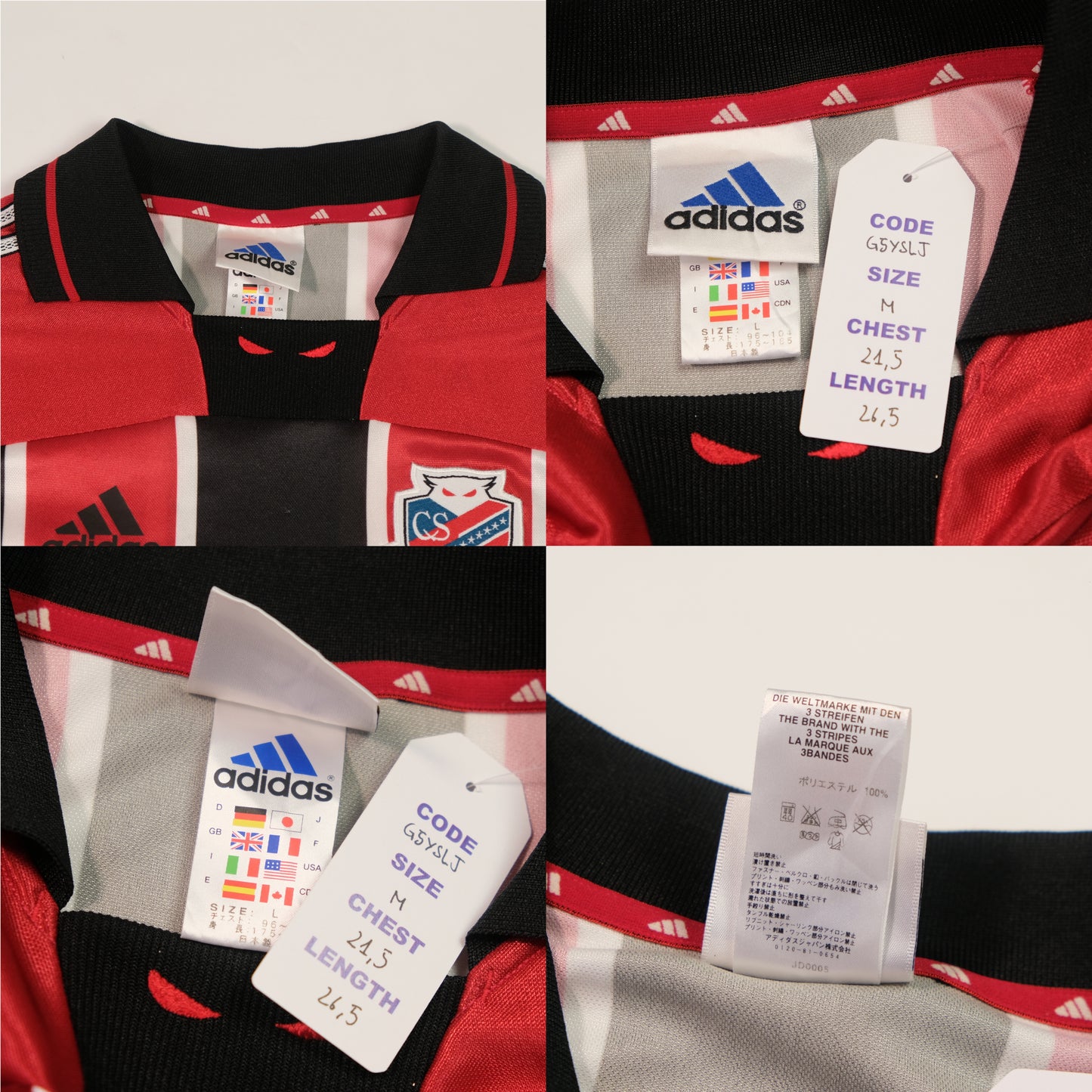 2001 Consodale Sapporo Shirt Adidas J-League (M)