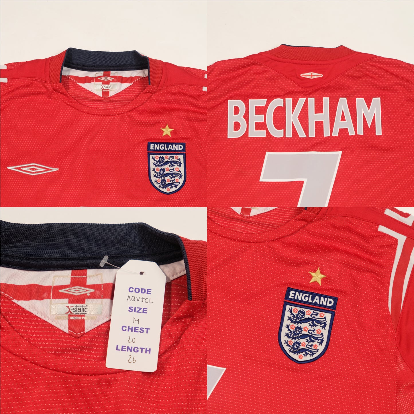 2004/06 England Away Shirt Umbro Beckham (M)