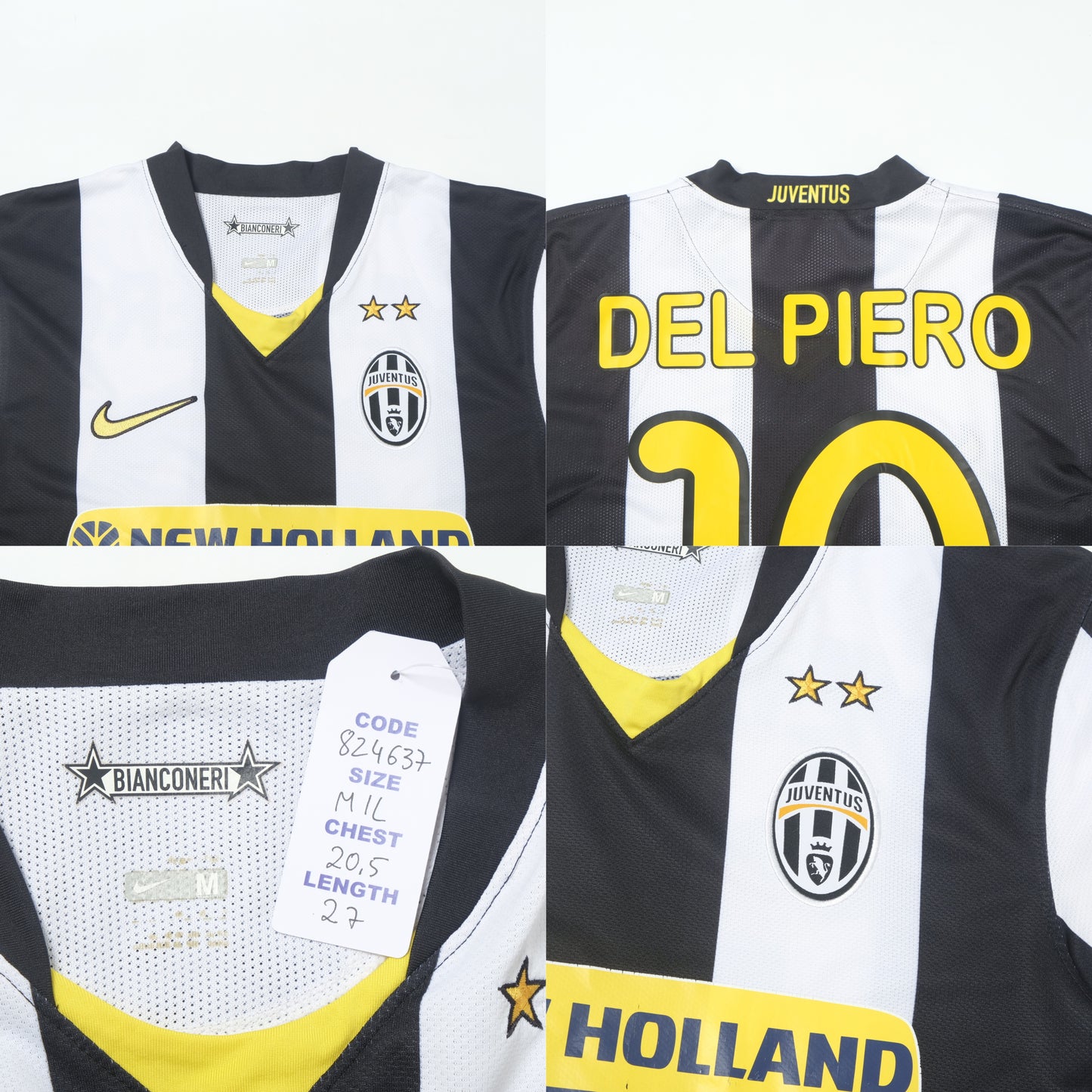 2008/09 Juventus Home Shirt Nike Del Piero (M/L)