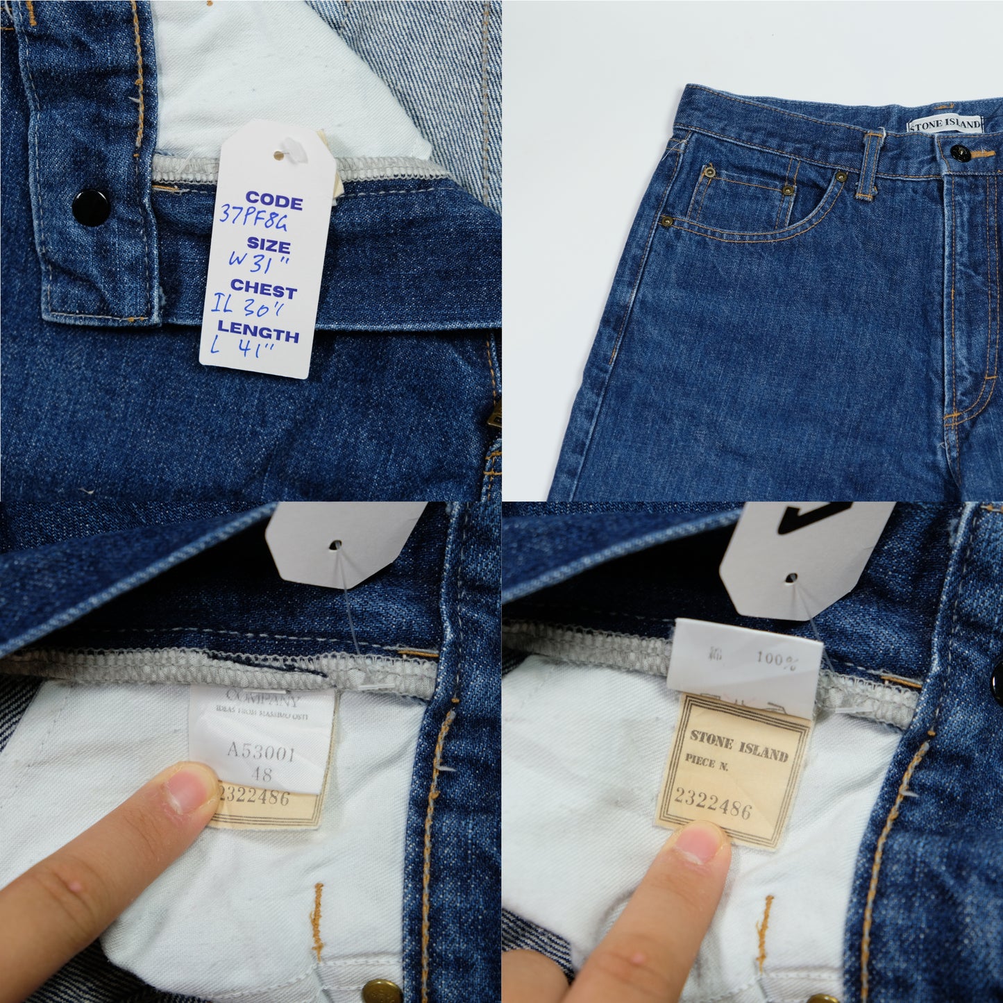Stone Island Denim Jeans 1980s/1990s 31"
