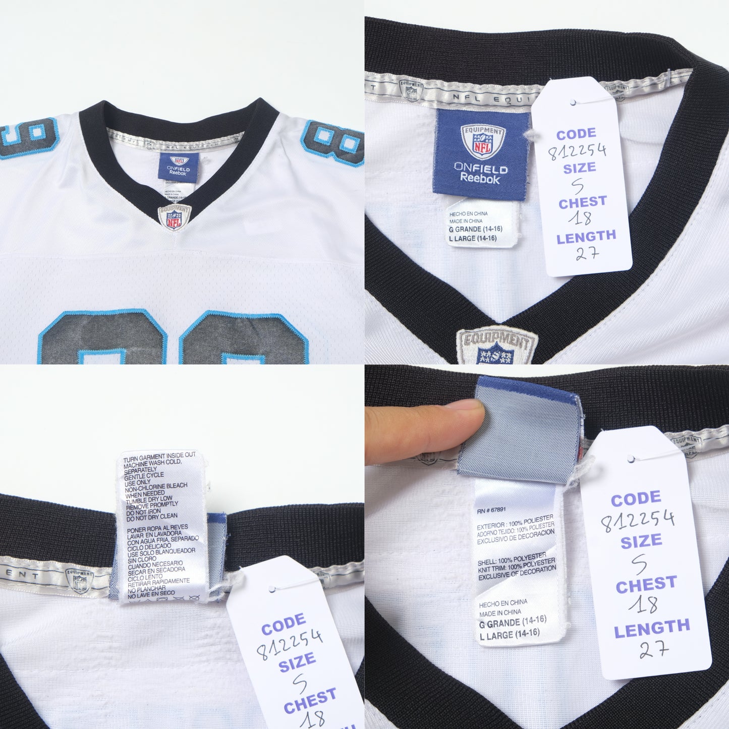2000s Carolina Panthers NFL Jersey Smith Reebok (S)