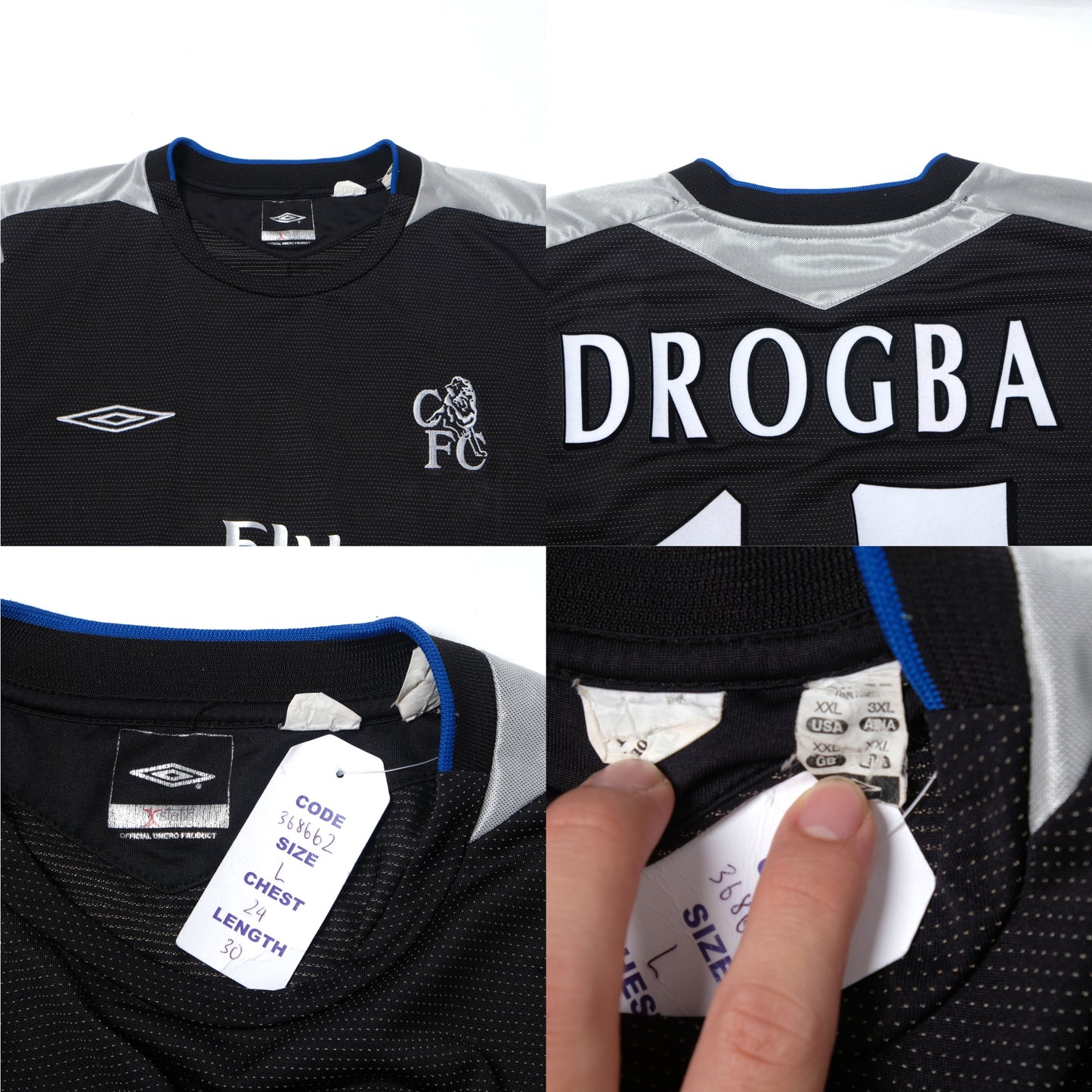 2004/05 Chelsea Away Shirt Umbro Drogba (L)