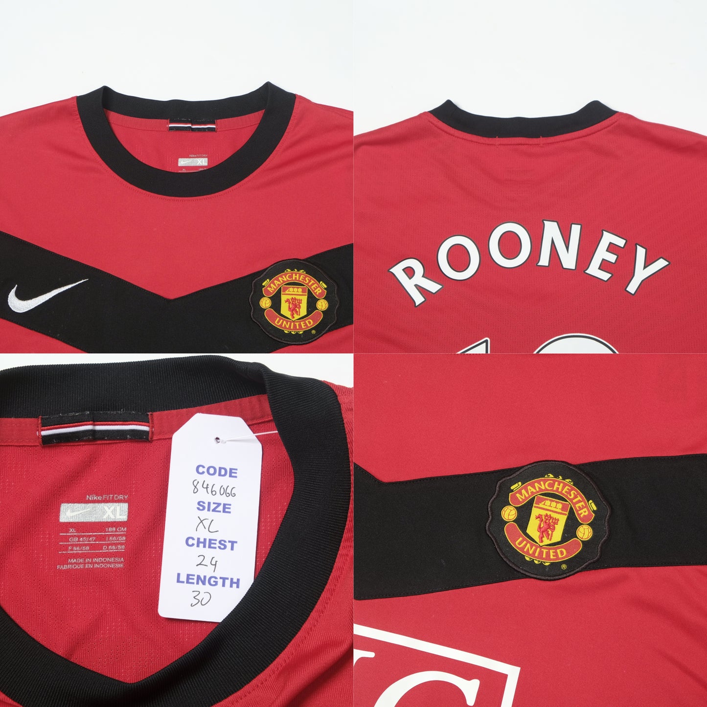 2009/10 Manchester United Home Shirt Nike Rooney (XL)