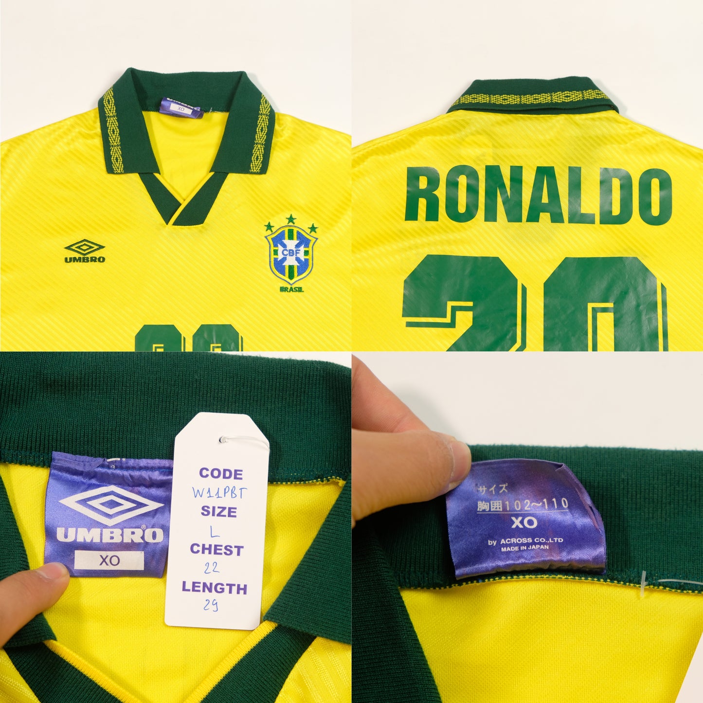1994/95 Brazil Home Shirt Umbro Ronaldo (L)