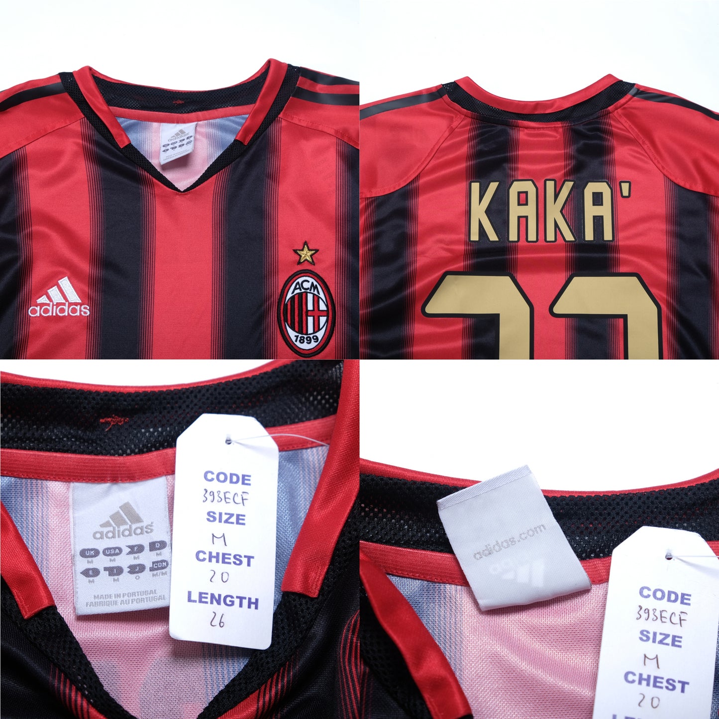 2004/05 AC Milan Home Shirt Adidas Kaka (M)