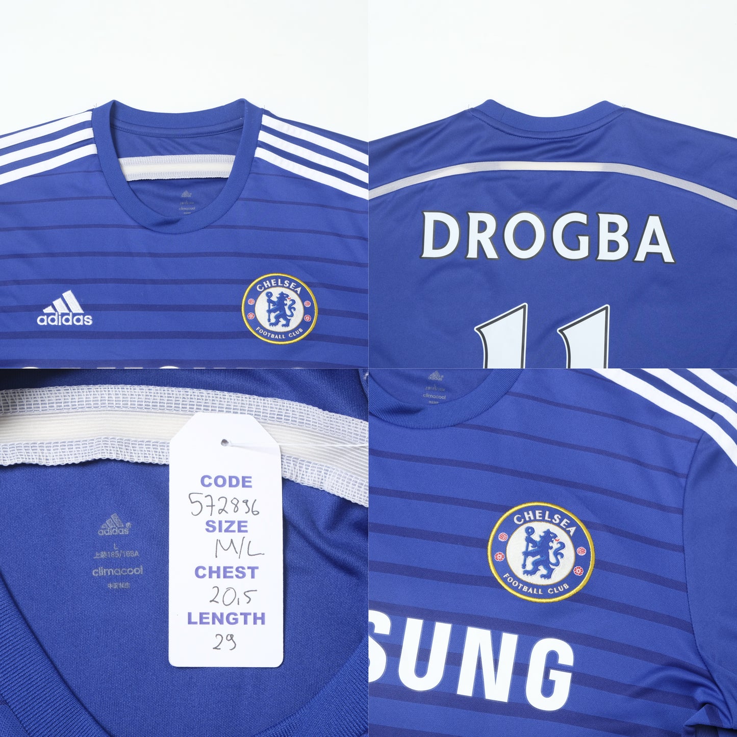 2008/09 Chelsea Home Shirt Adidas Drogba (M/L)