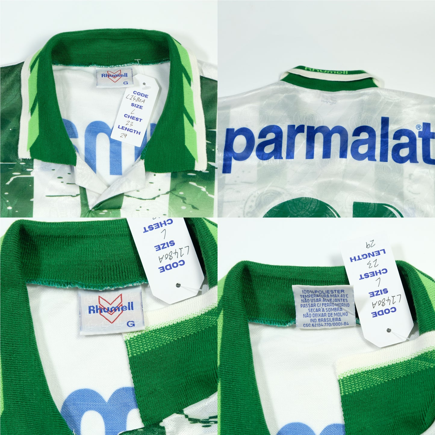 Palmeiras (Brazil) Rhummel Parmalat Original 1996 Away Football Shirt Large