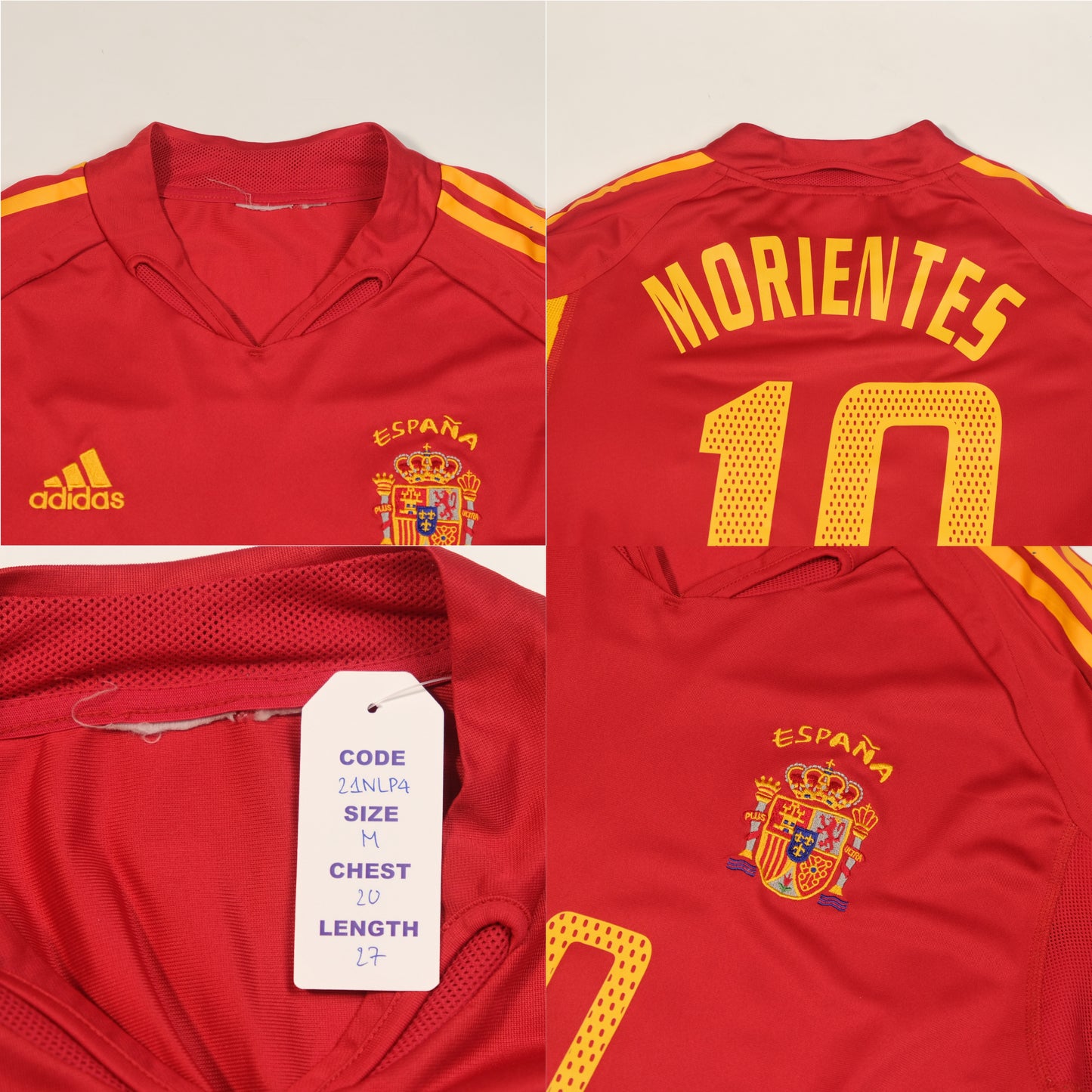 2004/06 Spain Home Shirt Adidas Morientes (M)