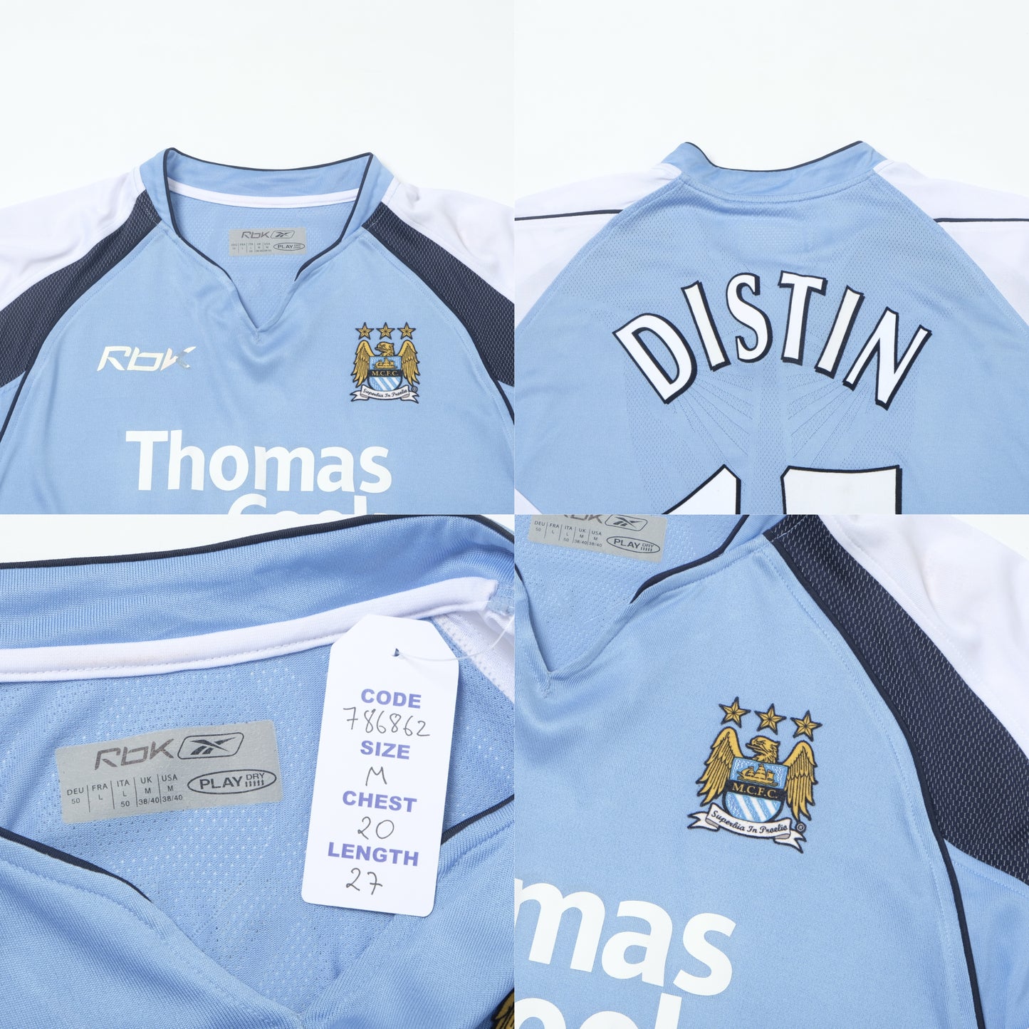 2006/07 Manchester City Home Shirt Nike Distin (M)
