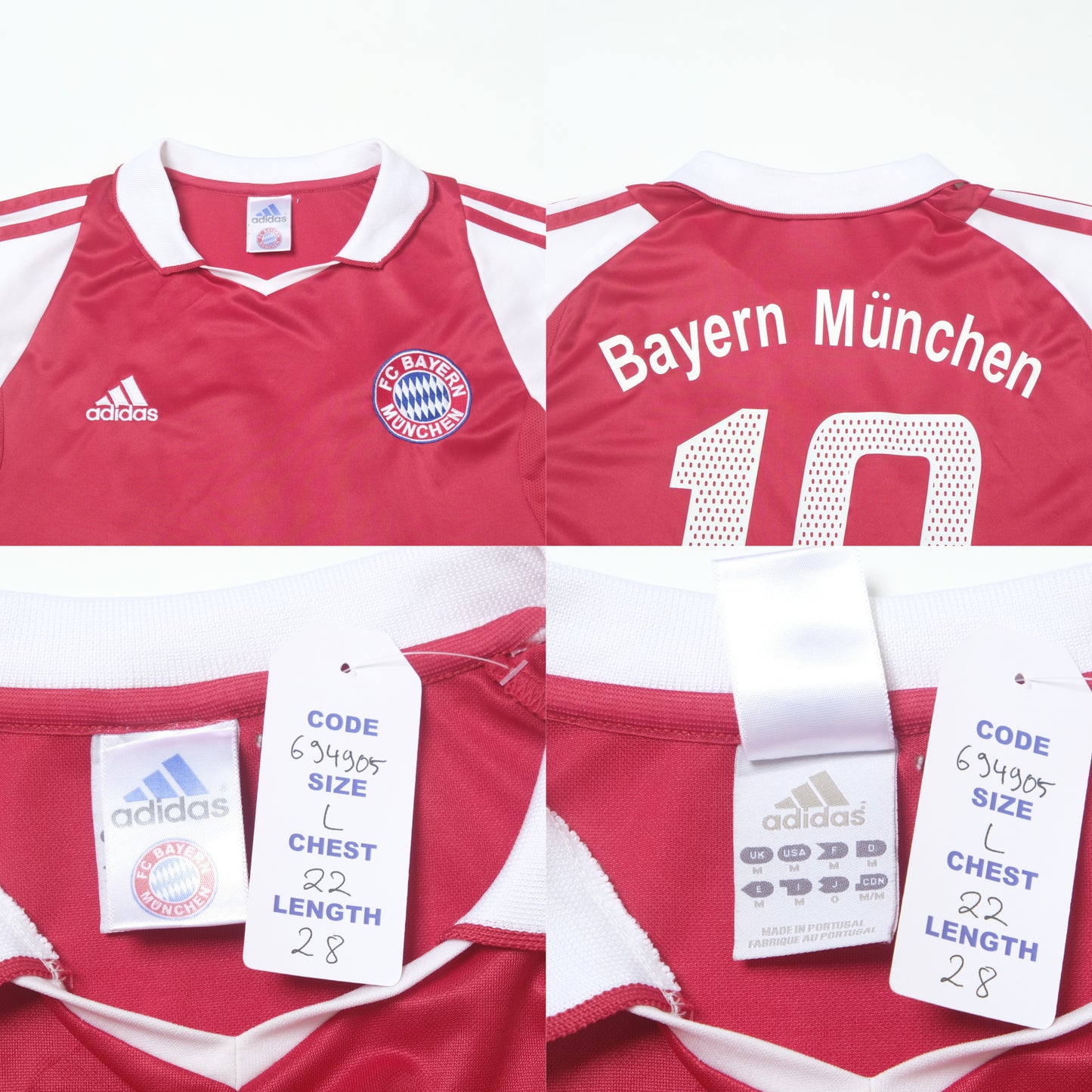 2003/04 Bayern Munich Home Shirt Adidas Makaay (L)