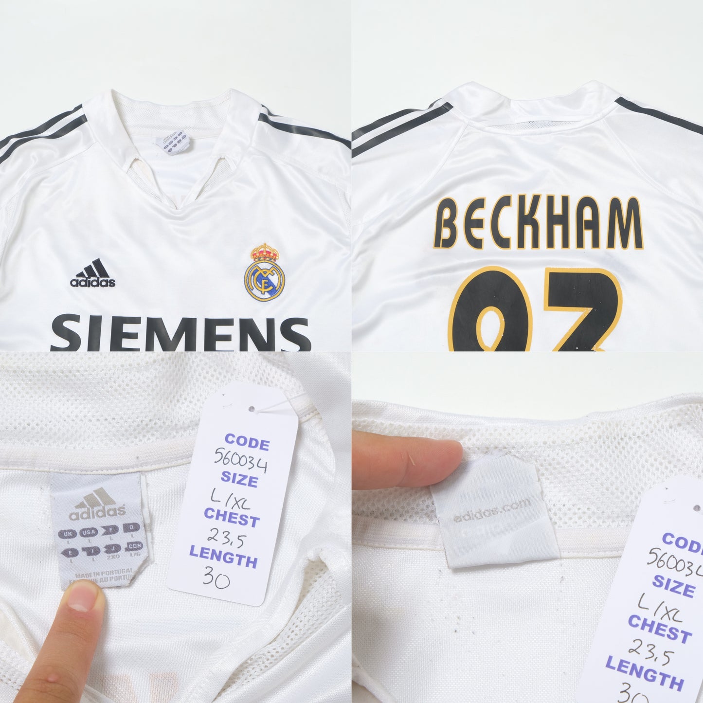 2004/05 Real Madrid Home Shirt Adidas Beckham (L/XL)
