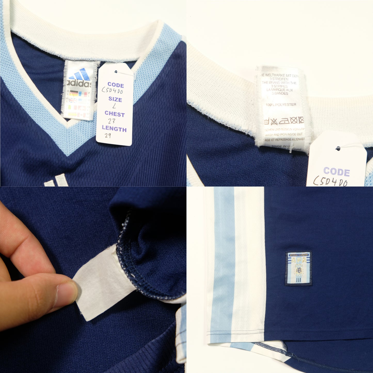 Argentina Batistuta Original 1998/1999 Adidas Away Football Shirt Large