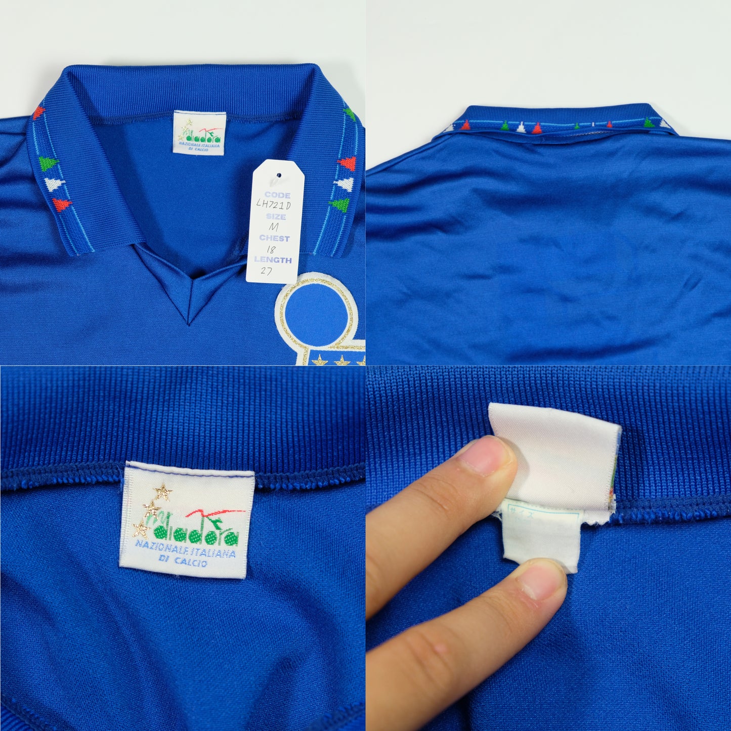 Italy 1992/1993 Diadora Original Home Football Shirt Medium