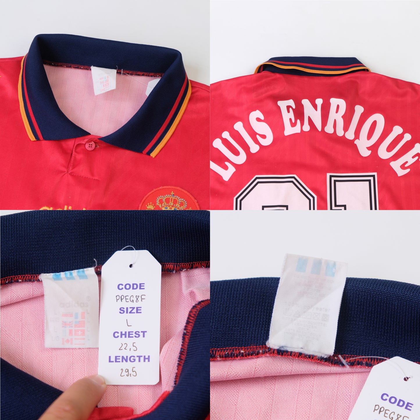 1994/96 Spain Home Shirt Adidas Luis Enrique (L)