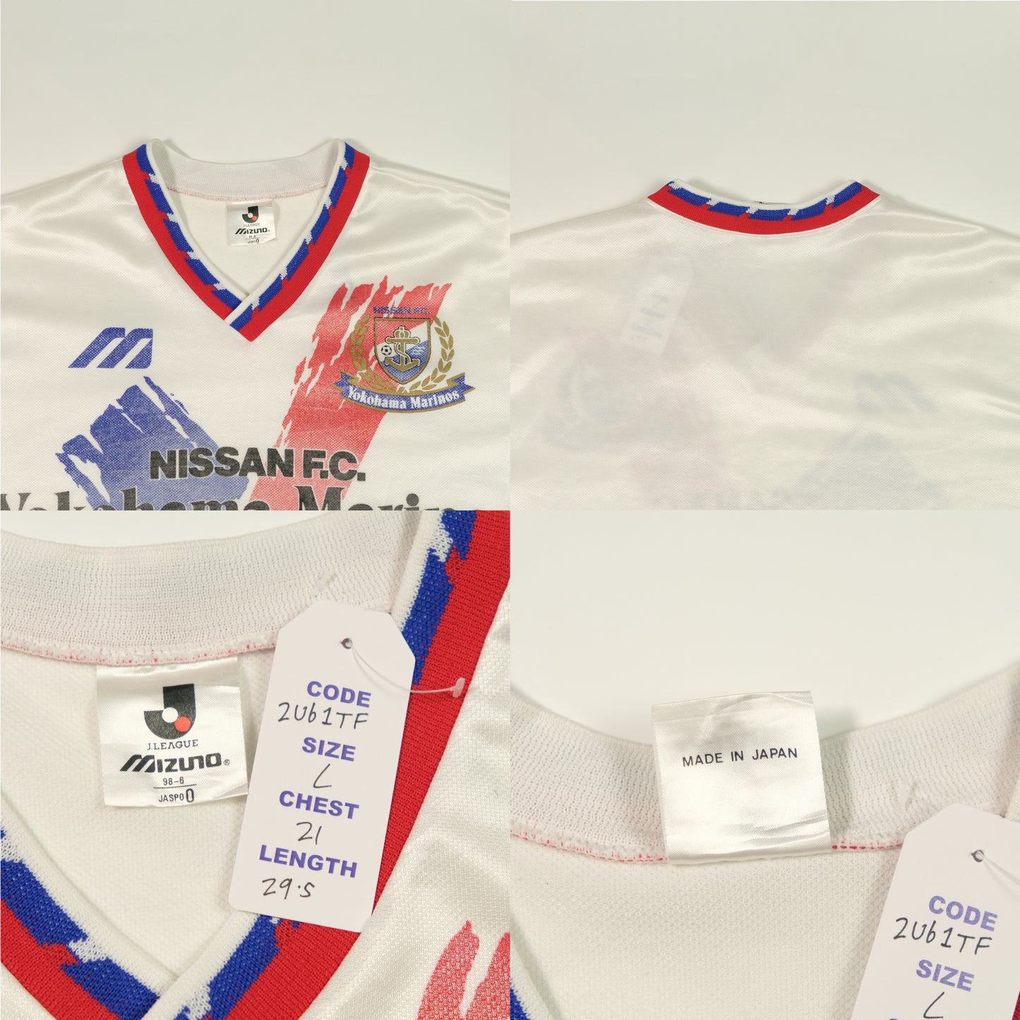 Yokohama Marinos 1993/1994 J-League Japan Adidas Training Football Shirt Large