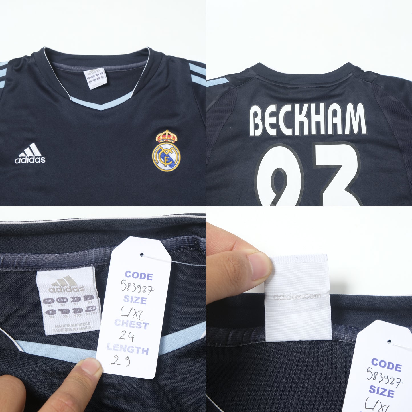 2003/04 Real Madrid Away shirt Adidas Beckham (L/XL)