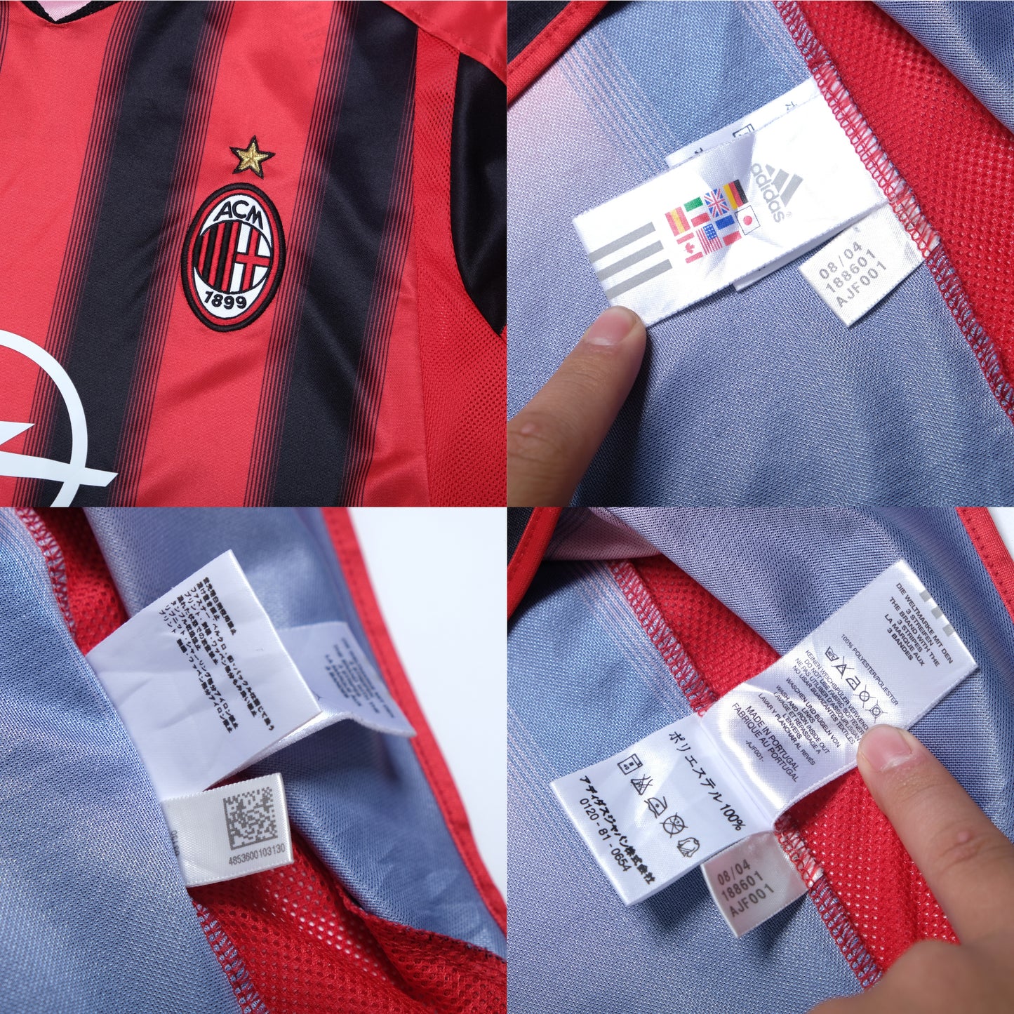 2004/05 AC Milan Home Shirt Adidas Kaka (M)