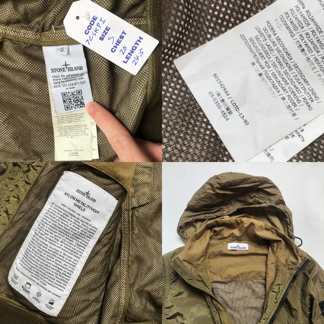 Stone Island S/S 2014 Nylon Metal/Tyvek Shield Jacket Small