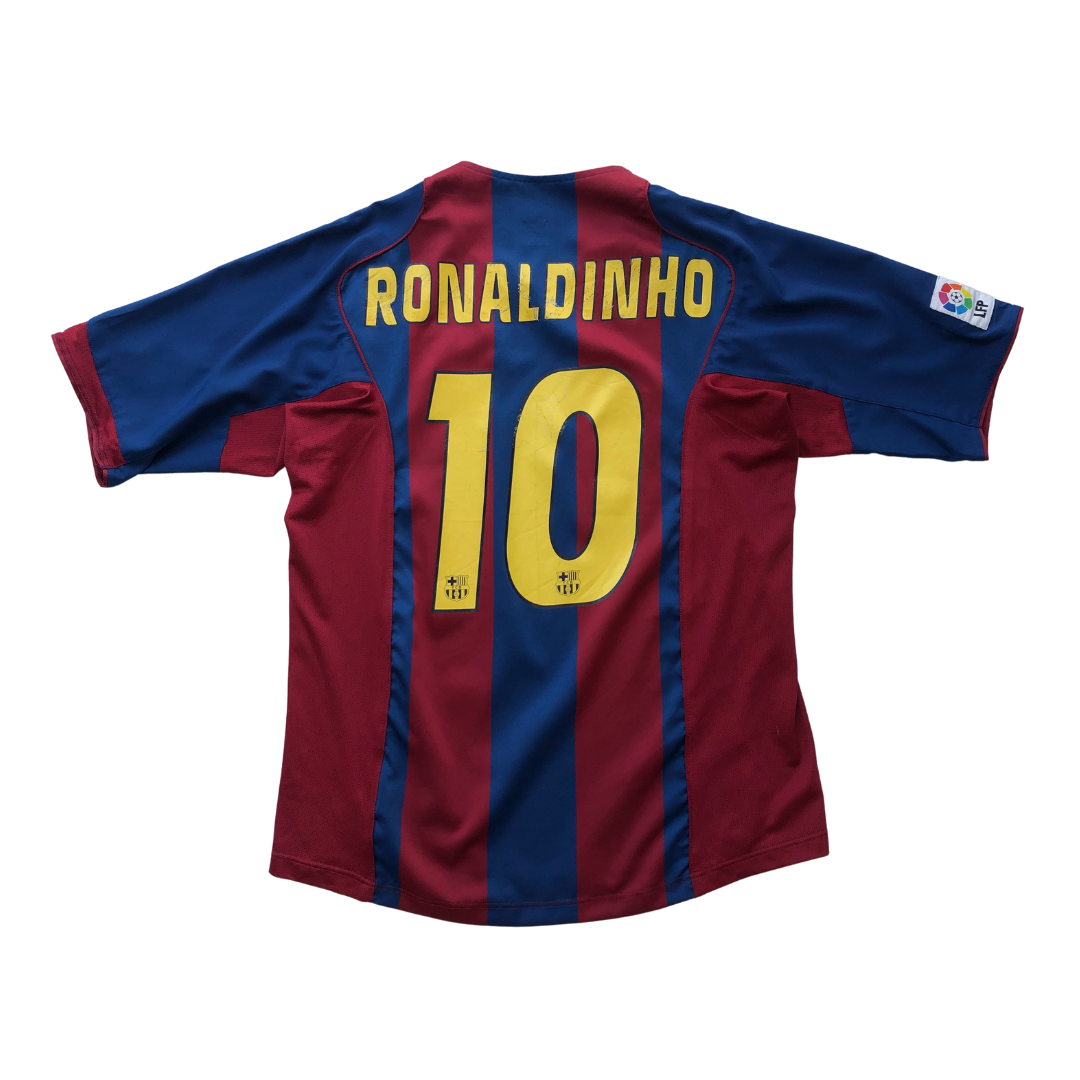 Barcelona Ronaldinho 10 Original 2004/2005 Vintage Home Football Shirt Medium
