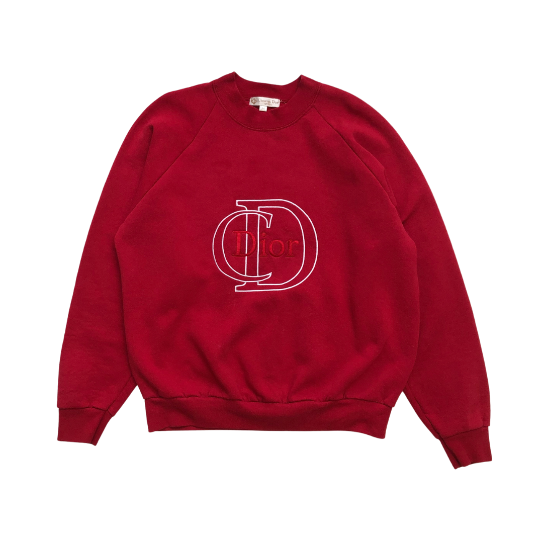 Christian Dior Sports 1990s Vintage Red Sweatshirt Medium