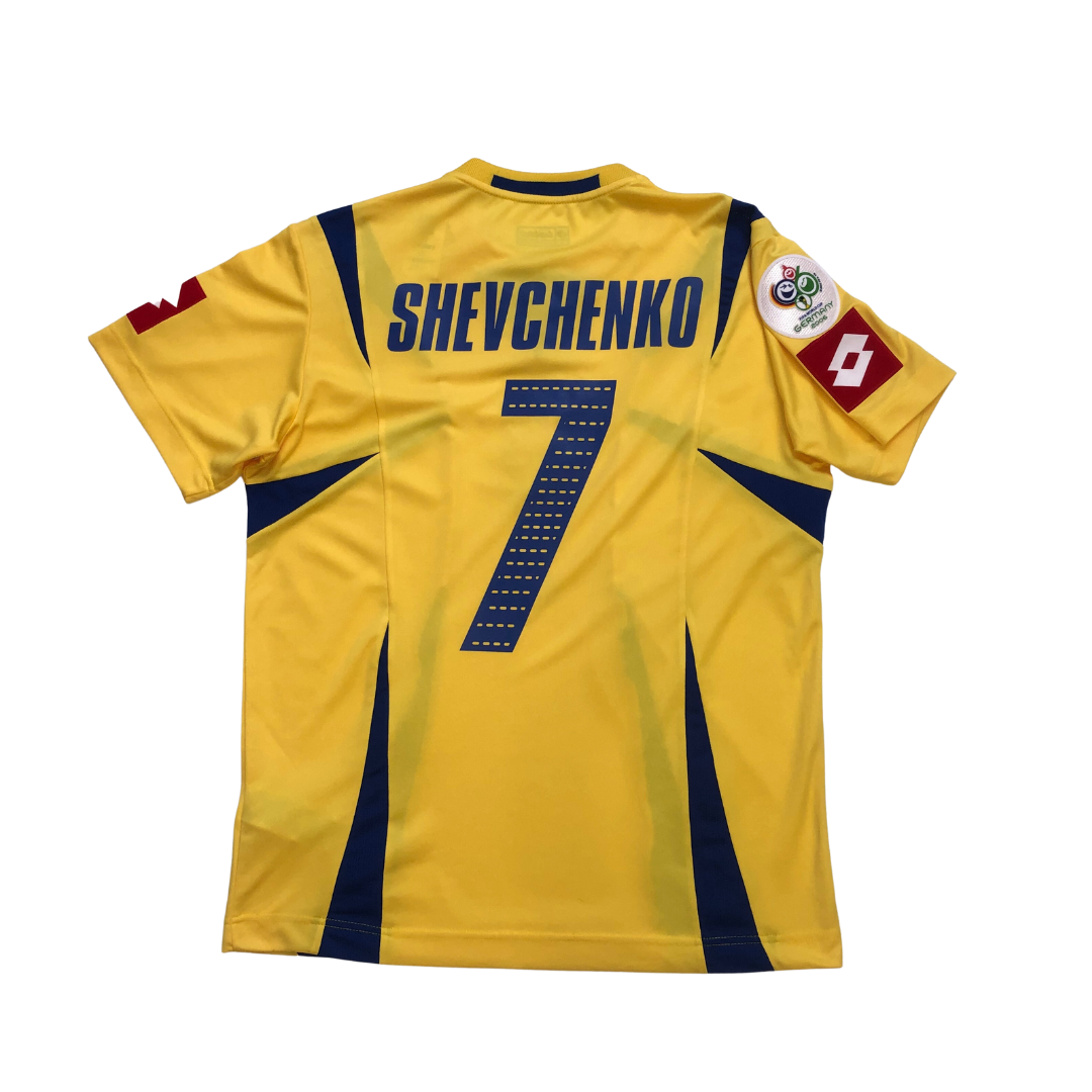Ukraine Shevchenko 7 World Cup 2006 Lotto Home Football Shirt Medium