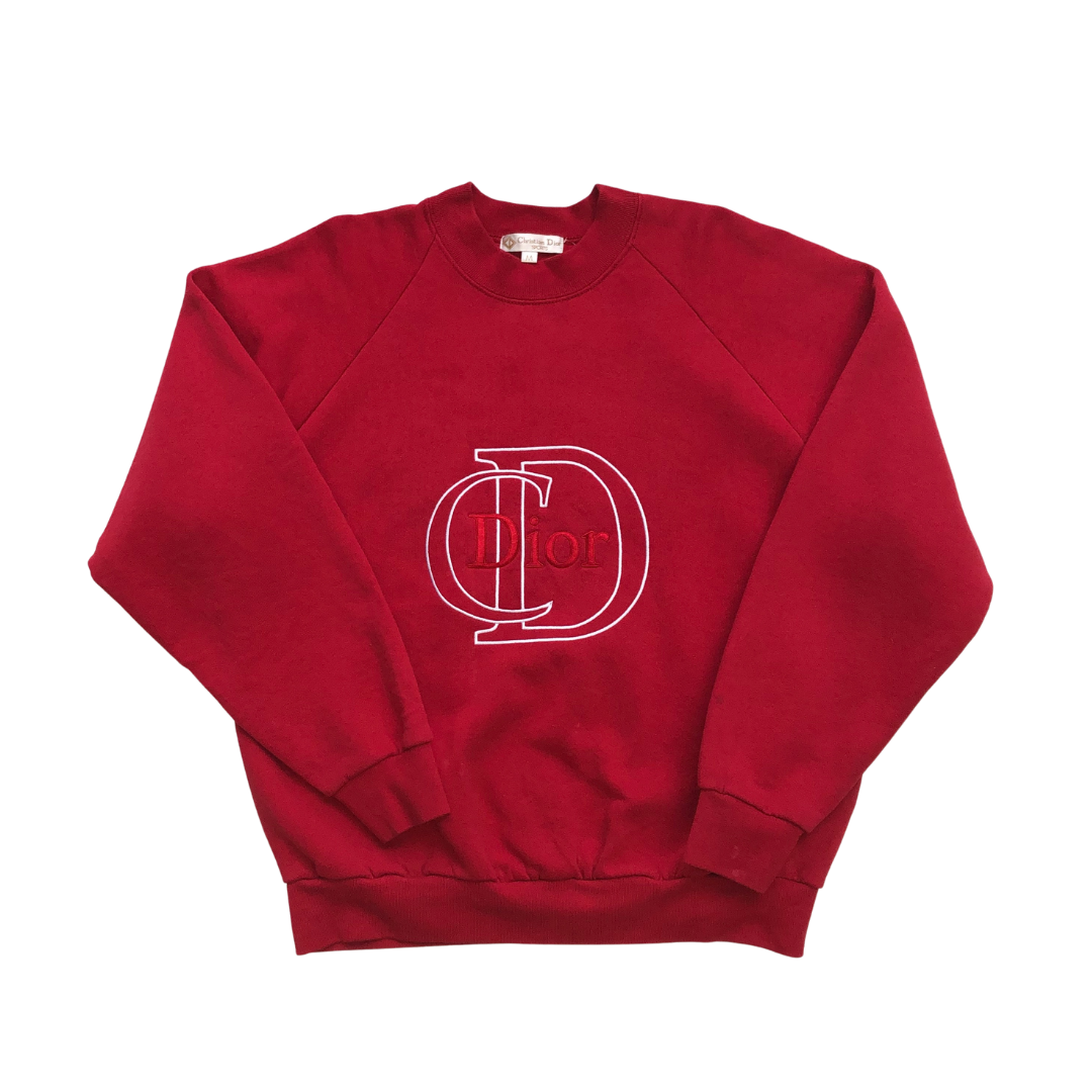Christian Dior Sports 1990s Vintage Red Sweatshirt Medium
