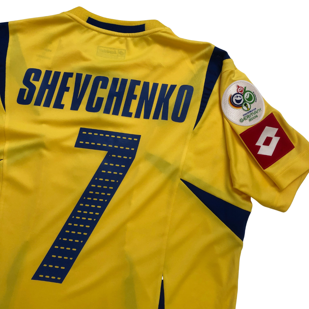Ukraine Shevchenko 7 World Cup 2006 Lotto Home Football Shirt Medium