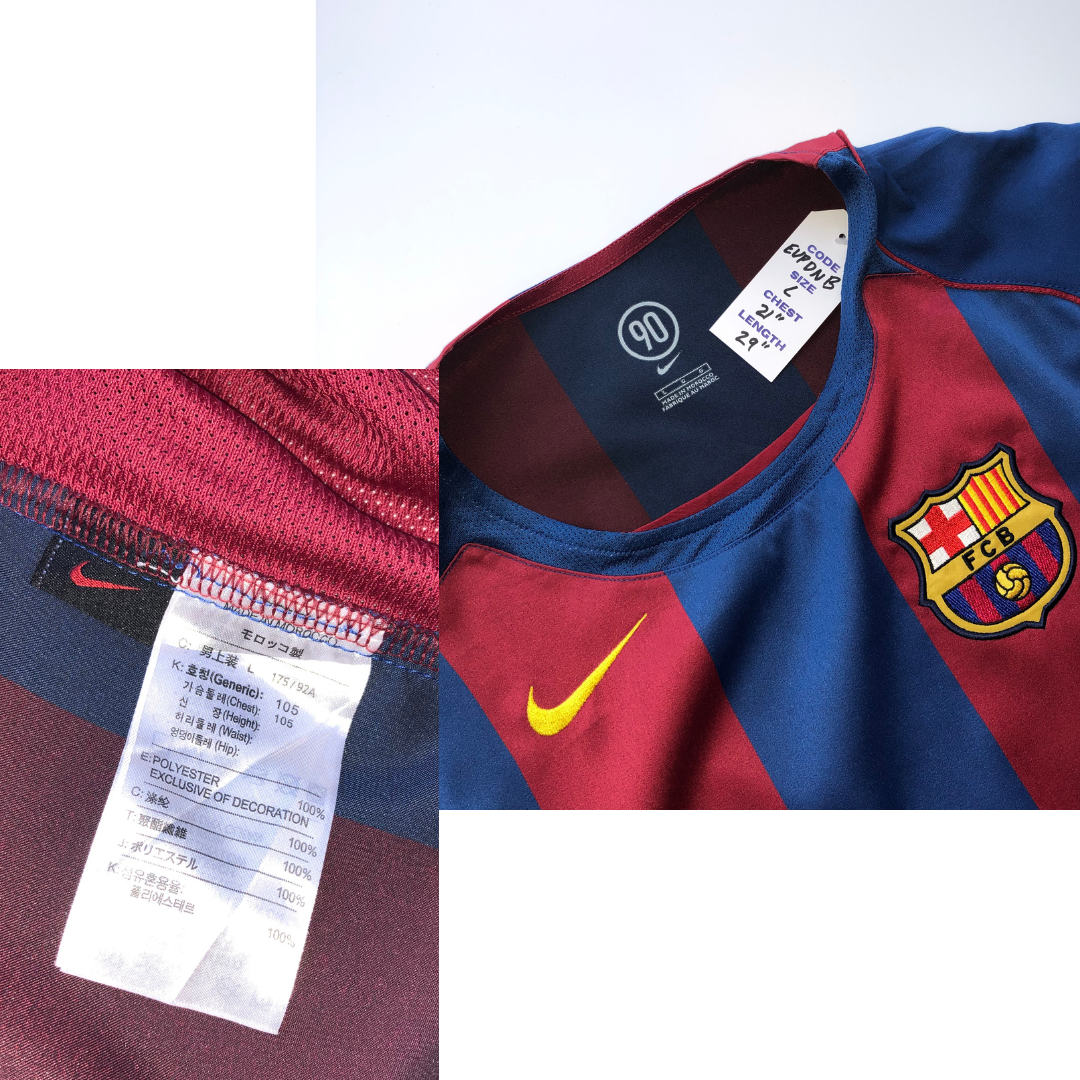 Barcelona Ronaldinho 10 Original 2004/2005 Vintage Home Football Shirt Medium