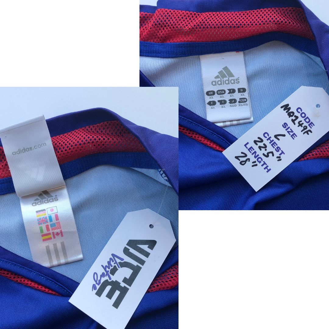 France Original Zidane 2004/2006 Adidas Home Football Shirt Large
