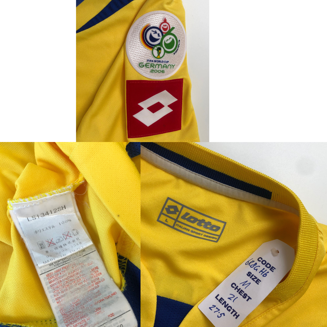 Ukraine Shevchenko 7 World Cup 2006 Lotto Home Football Shirt Medium