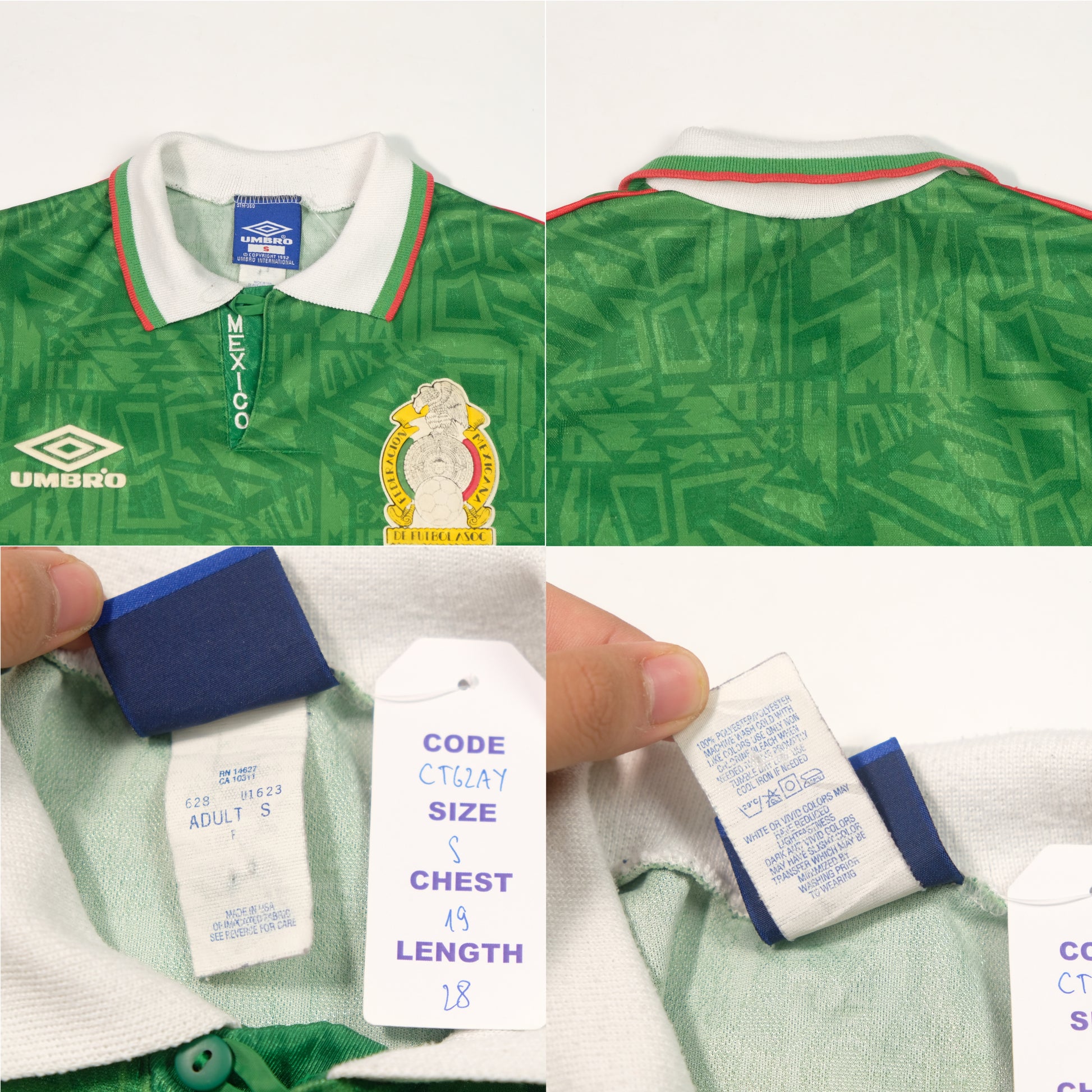 1994 Mexico Home Shirt Umbro (S)