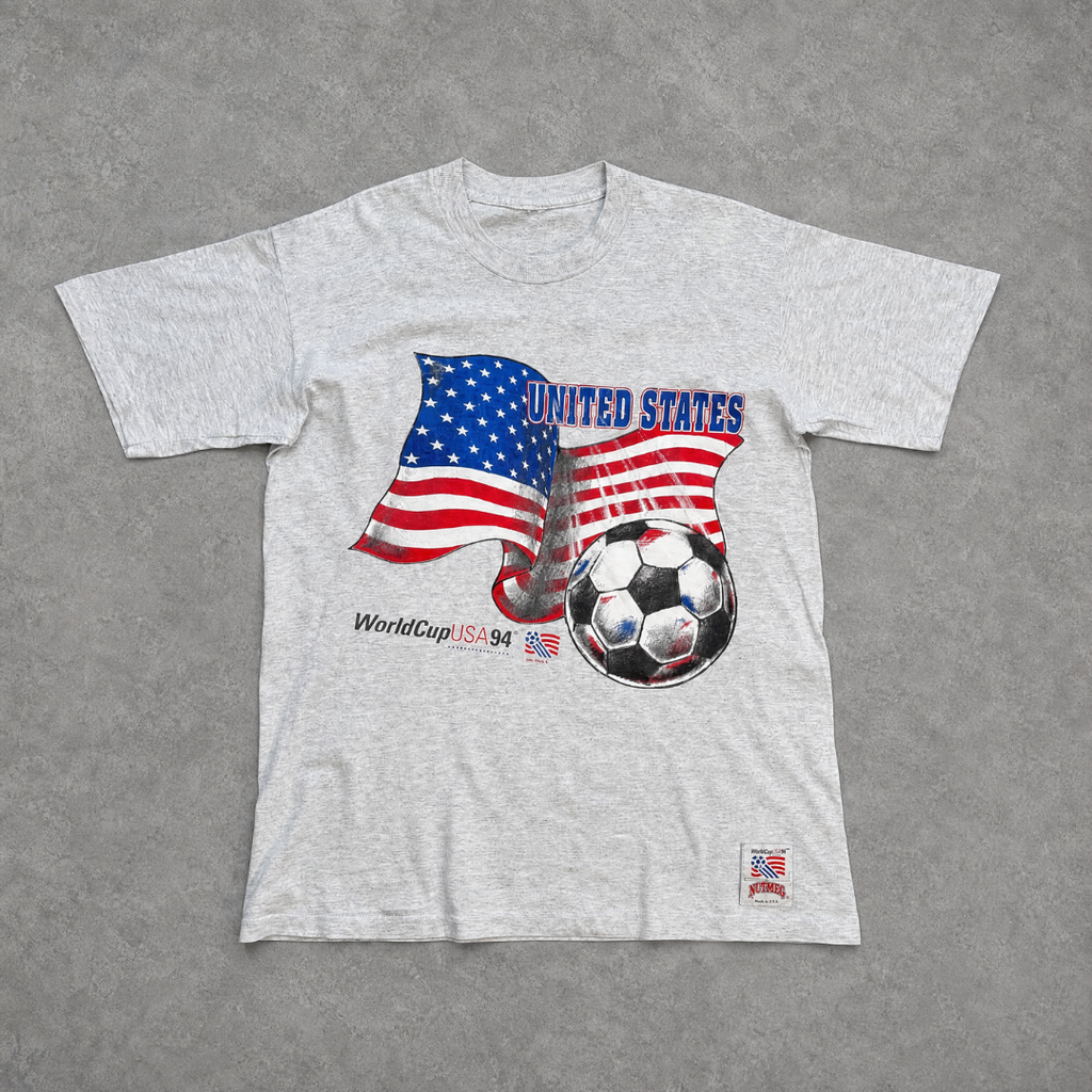 Camiseta de punto simple vintage Adidas USA Mundial 1994 Nutmeg (L)