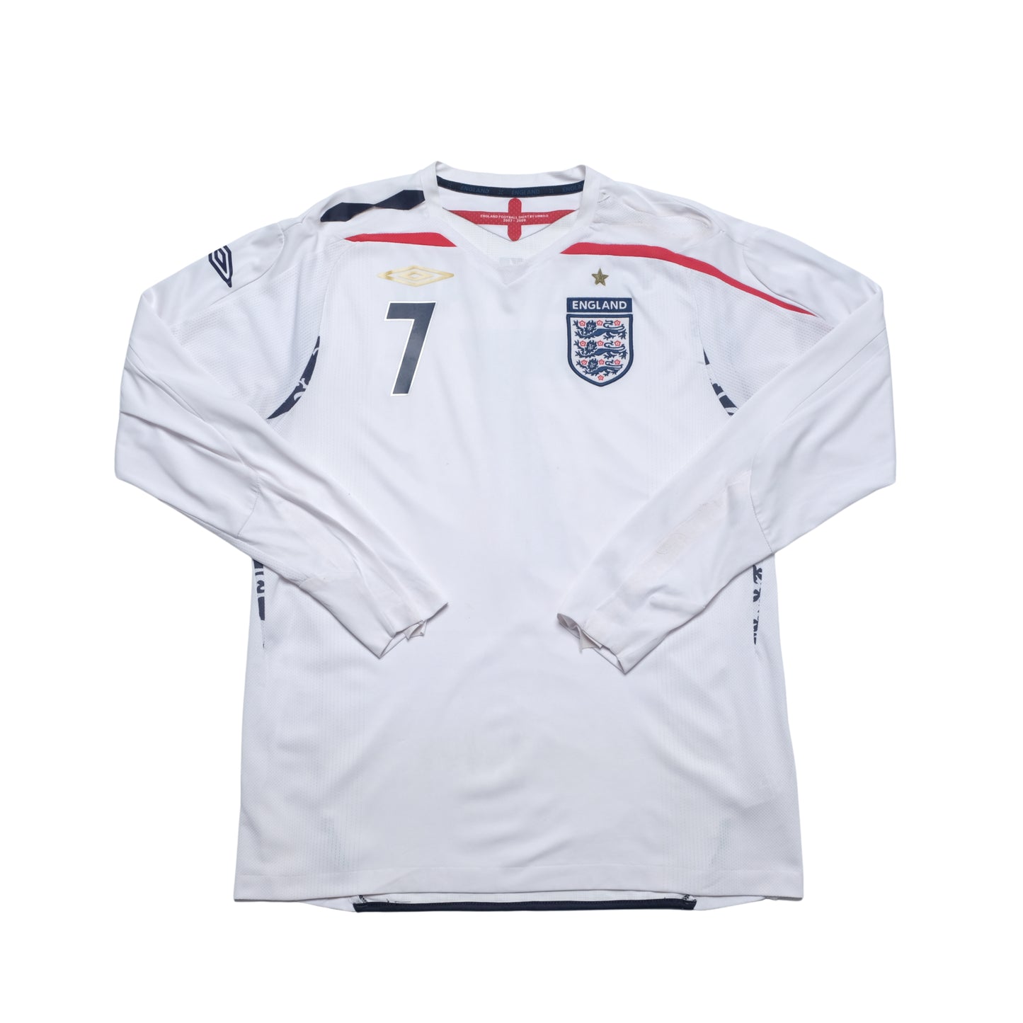 2007/09 England Home Shirt Umbro Beckham (M)