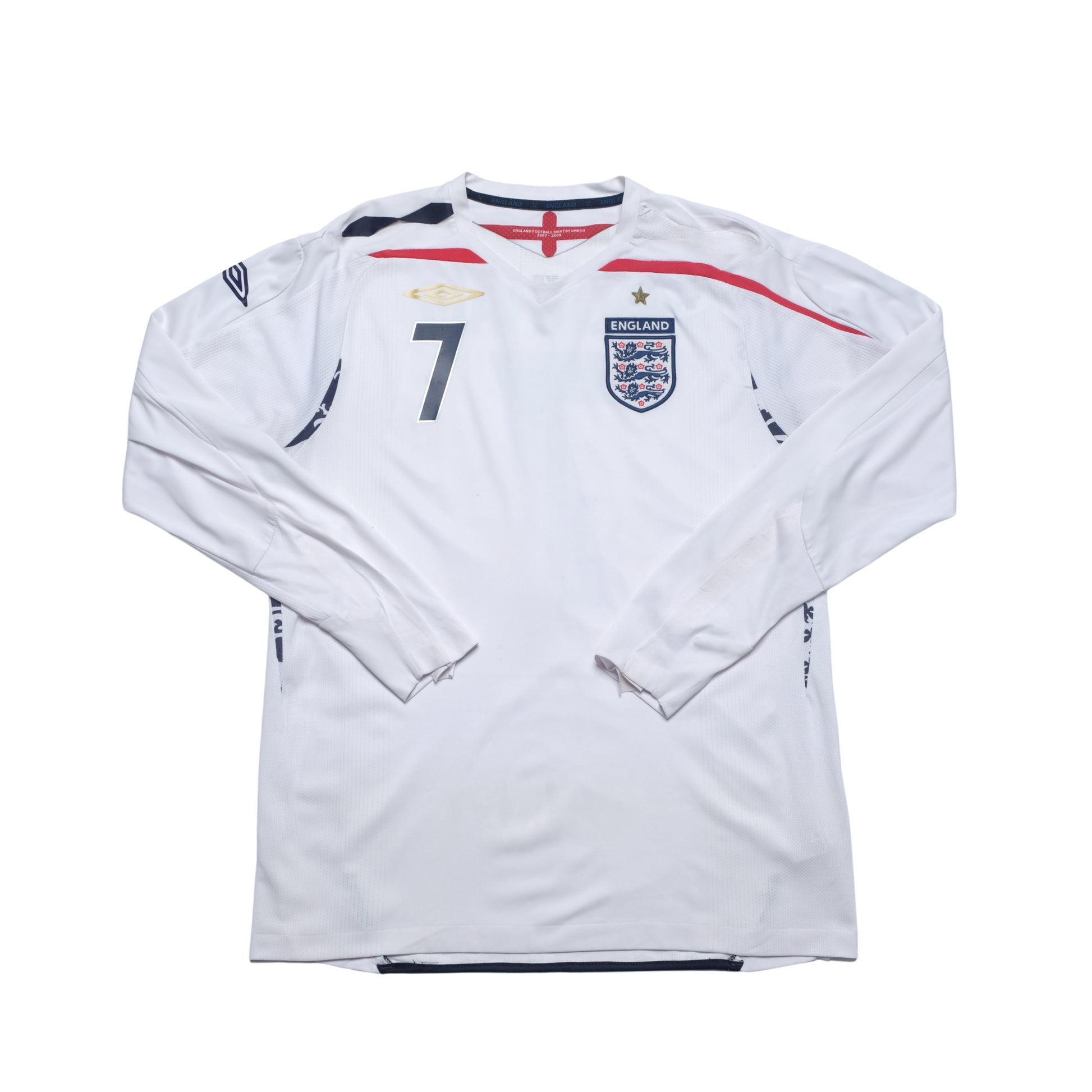 2007/09 England Home Shirt Umbro Beckham (M)