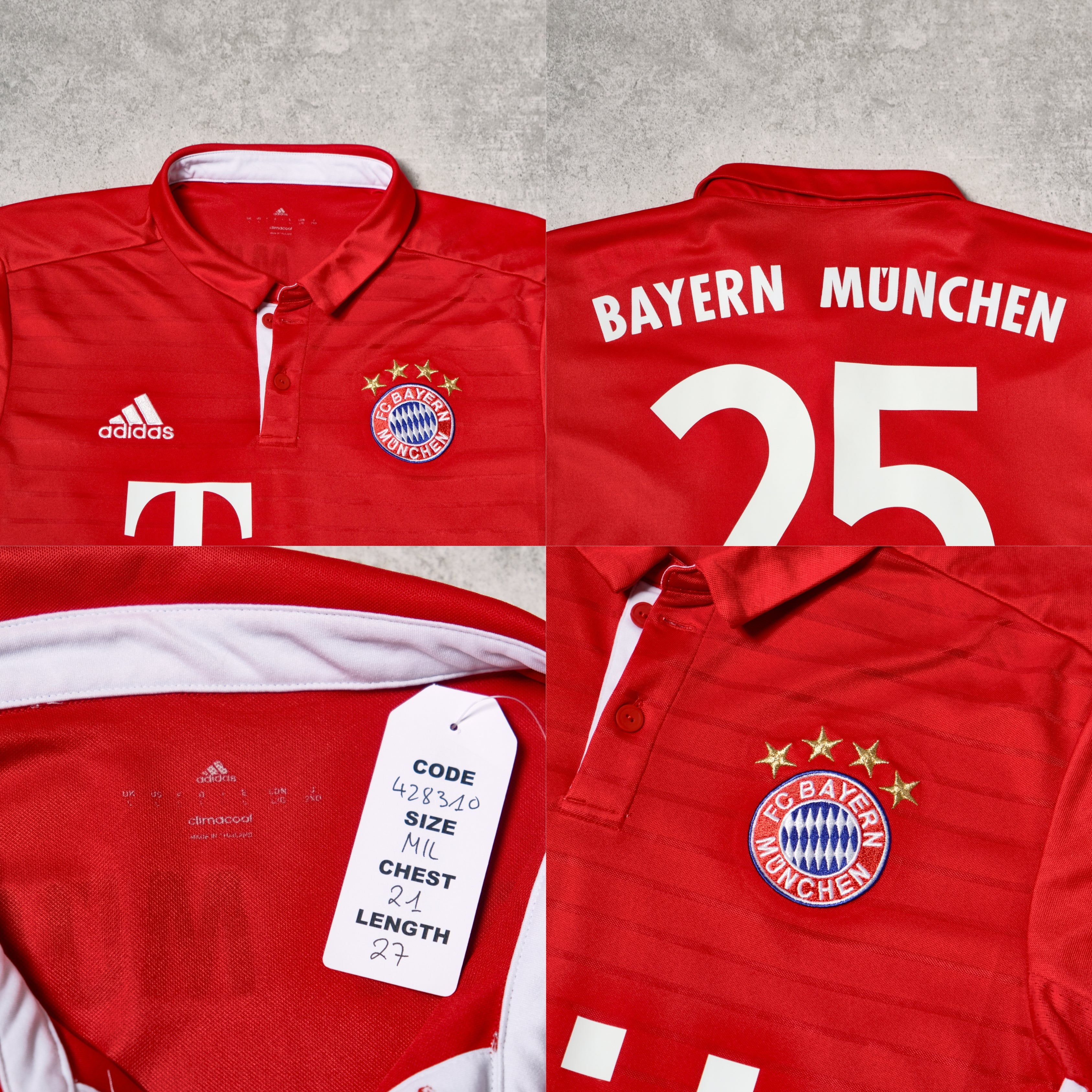 2016/17 Bayern Munich Home Shirt Adidas Muller (M/L)