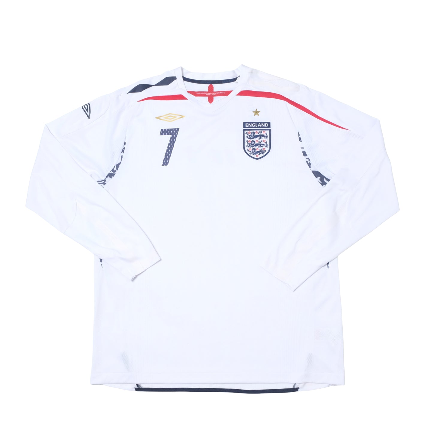 2007/09 England Home Shirt Umbro Beckham (XL/XXL)